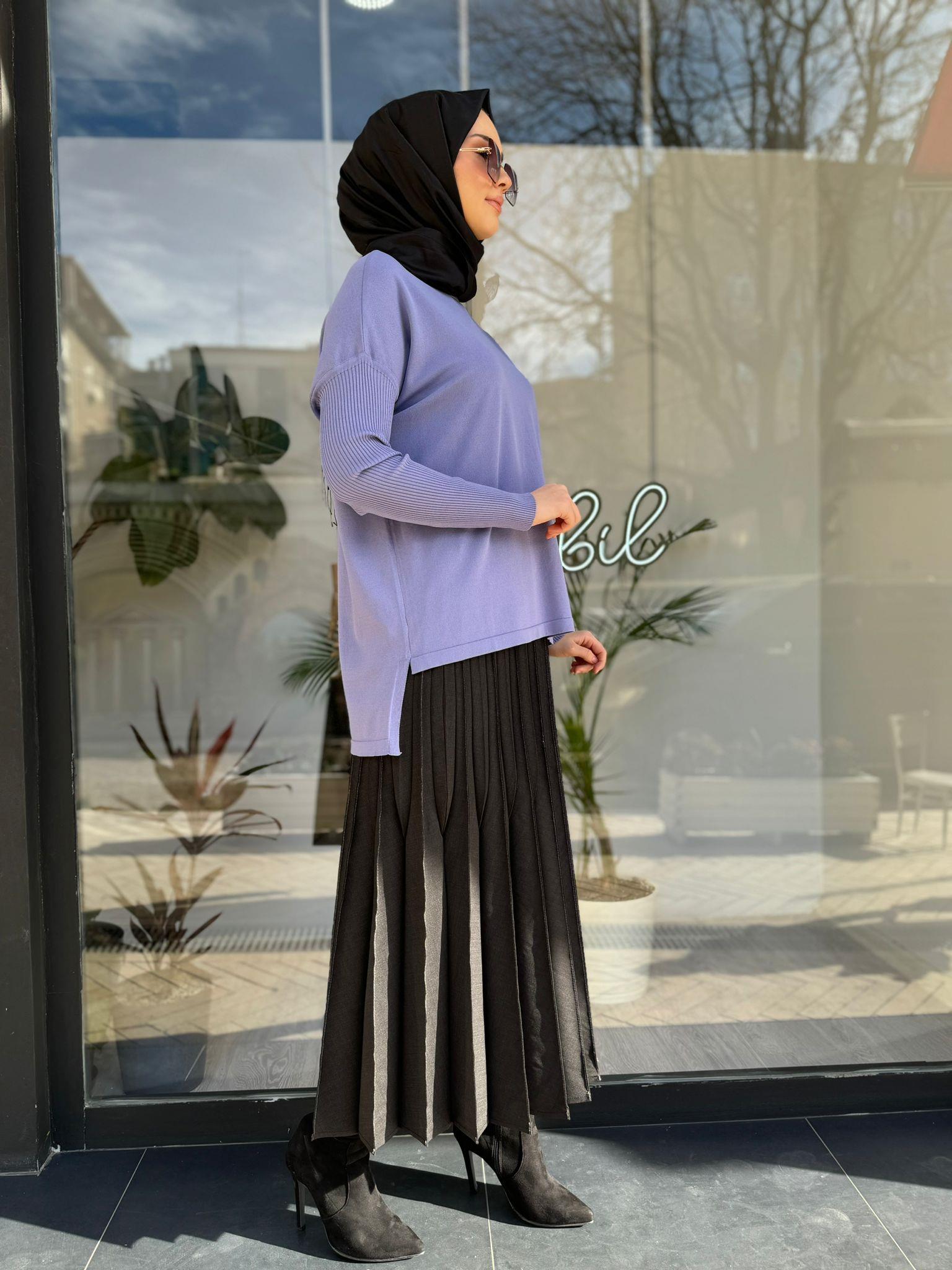 İnvee Kısa Evaze Tunik Koyu Lila 5879