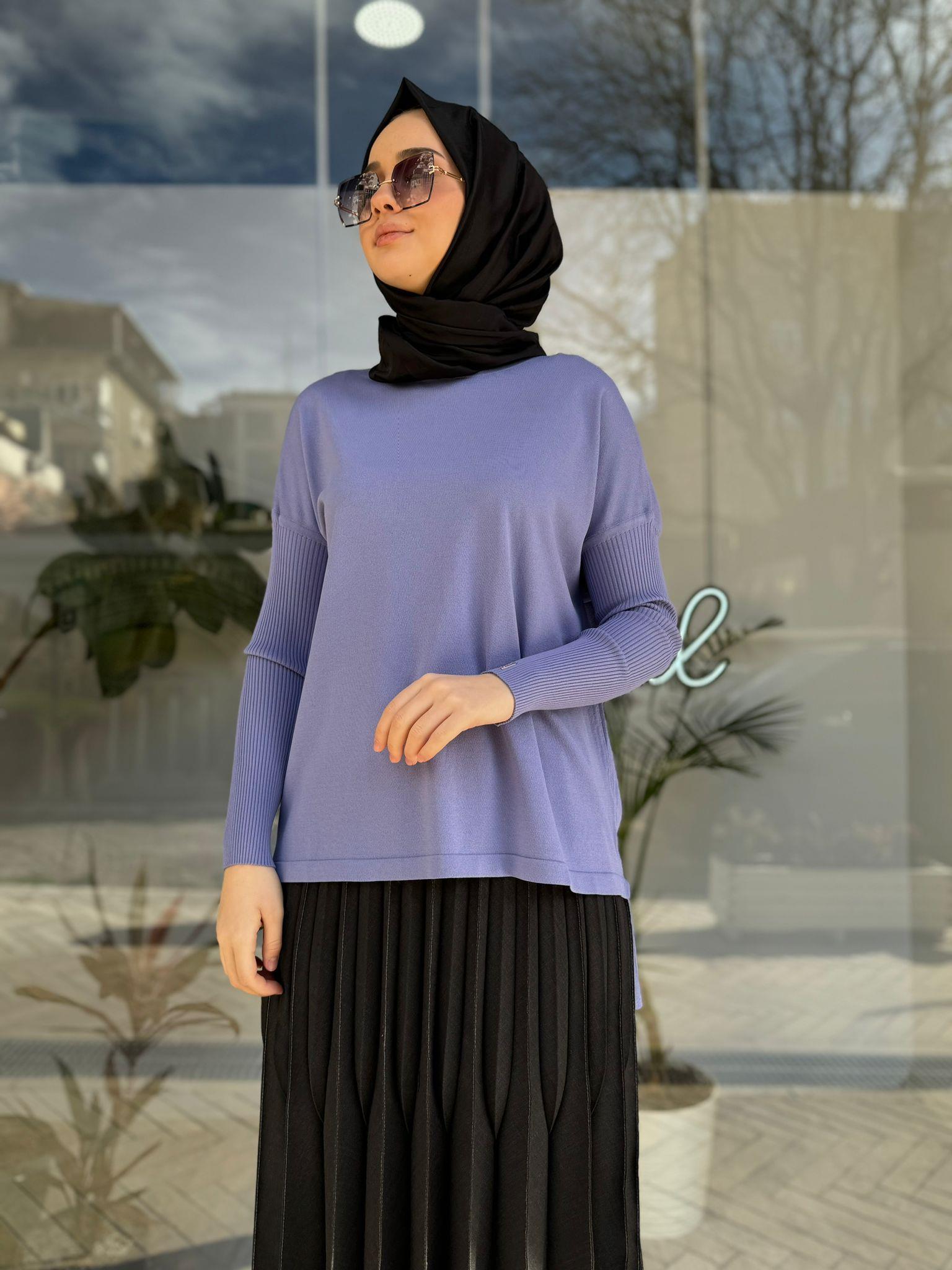 İnvee Kısa Evaze Tunik Koyu Lila 5879