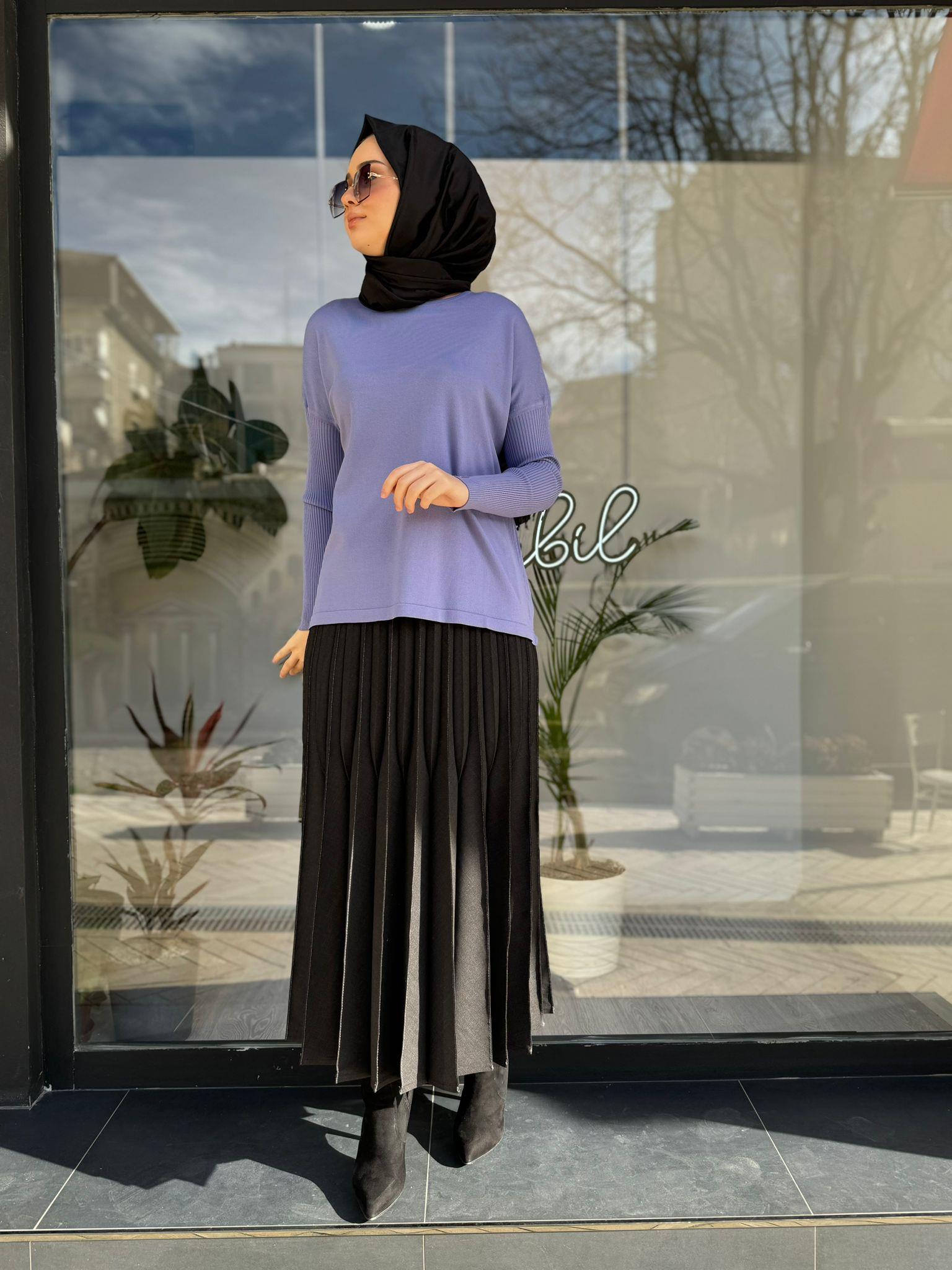 İnvee Kısa Evaze Tunik Koyu Lila 5879