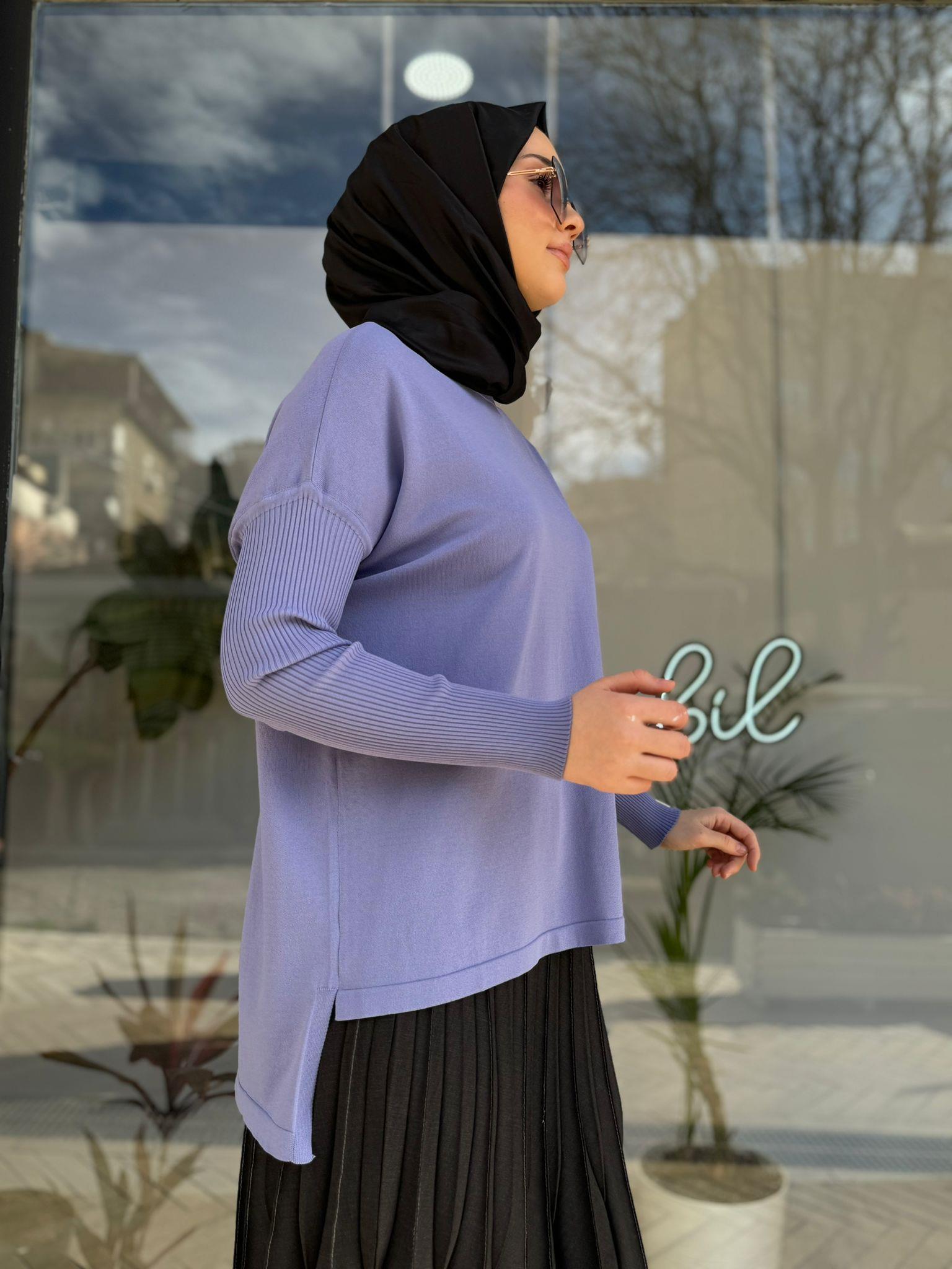 İnvee Kısa Evaze Tunik Koyu Lila 5879