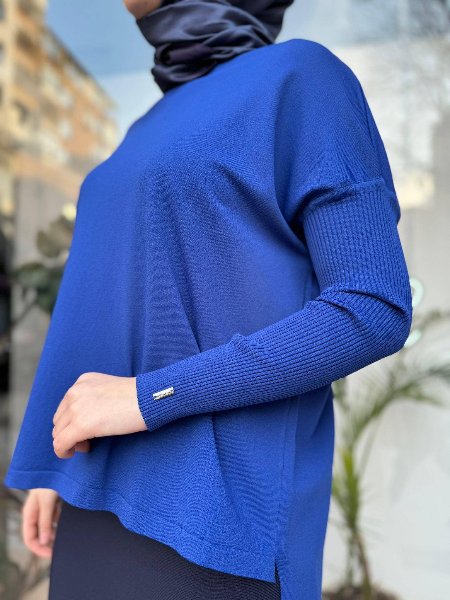 İnvee Kısa Evaze Tunik Saks 5879