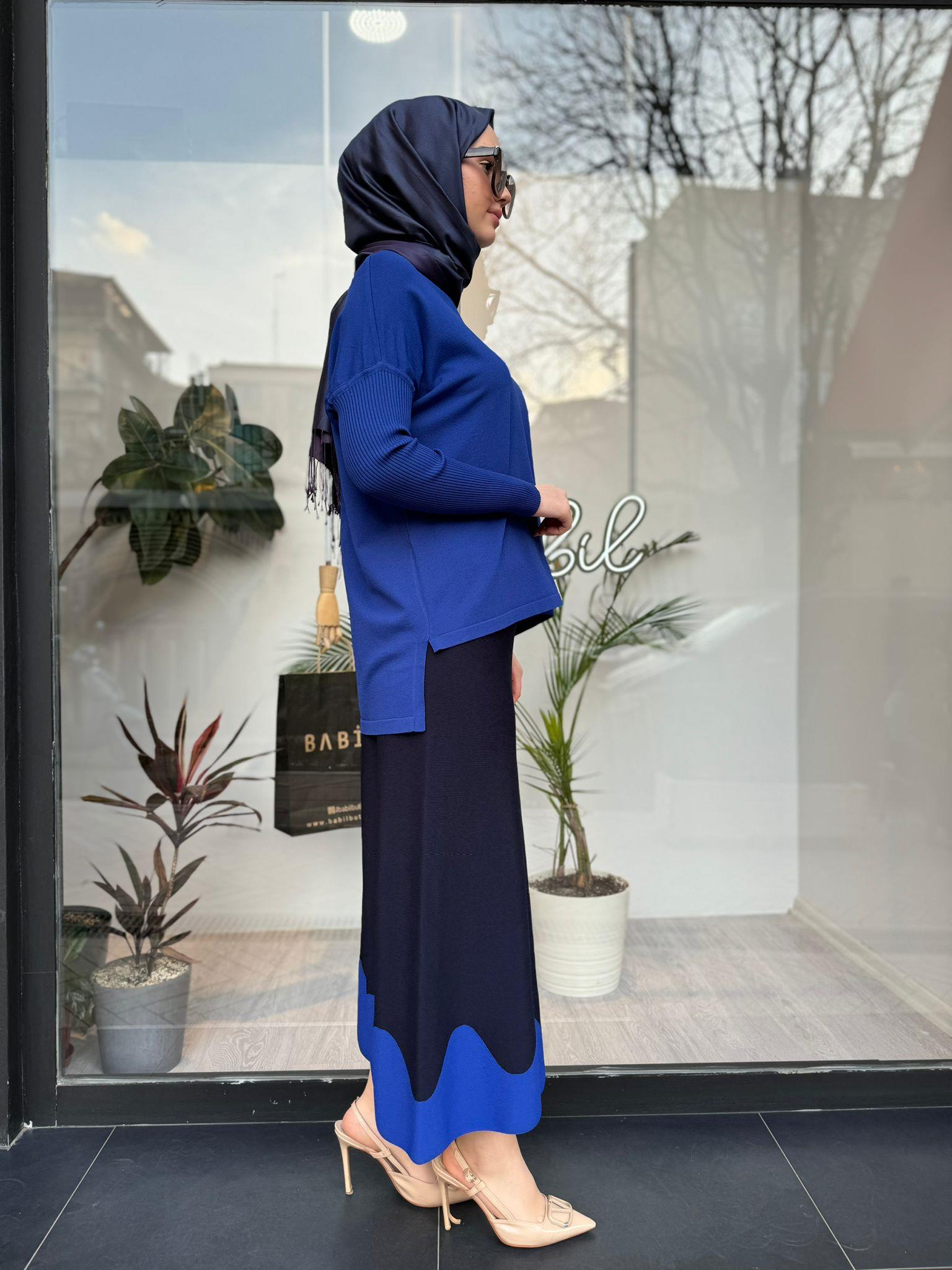 İnvee Kısa Evaze Tunik Saks 5879