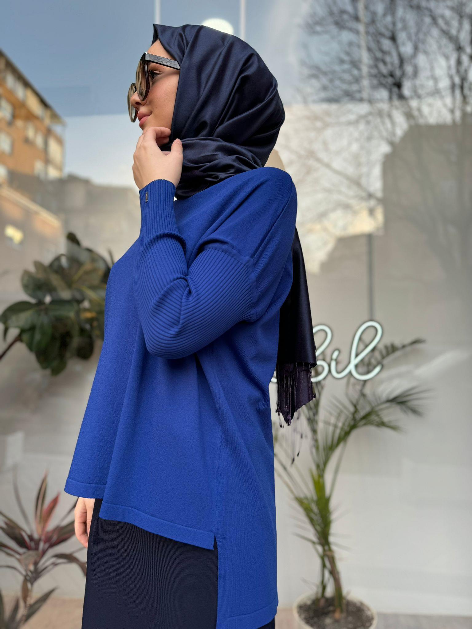İnvee Kısa Evaze Tunik Saks 5879