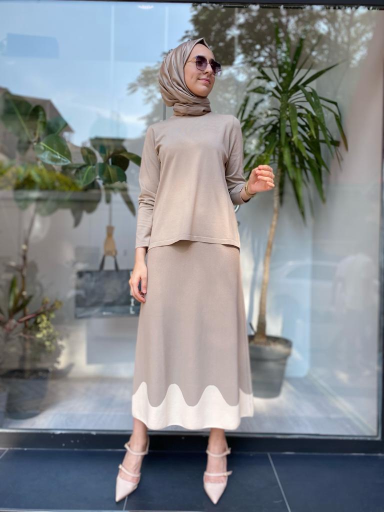 İnvee Kısa Triko Tunik Bej 6902