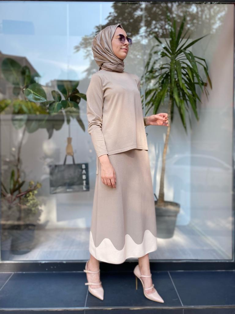 İnvee Kısa Triko Tunik Bej 6902