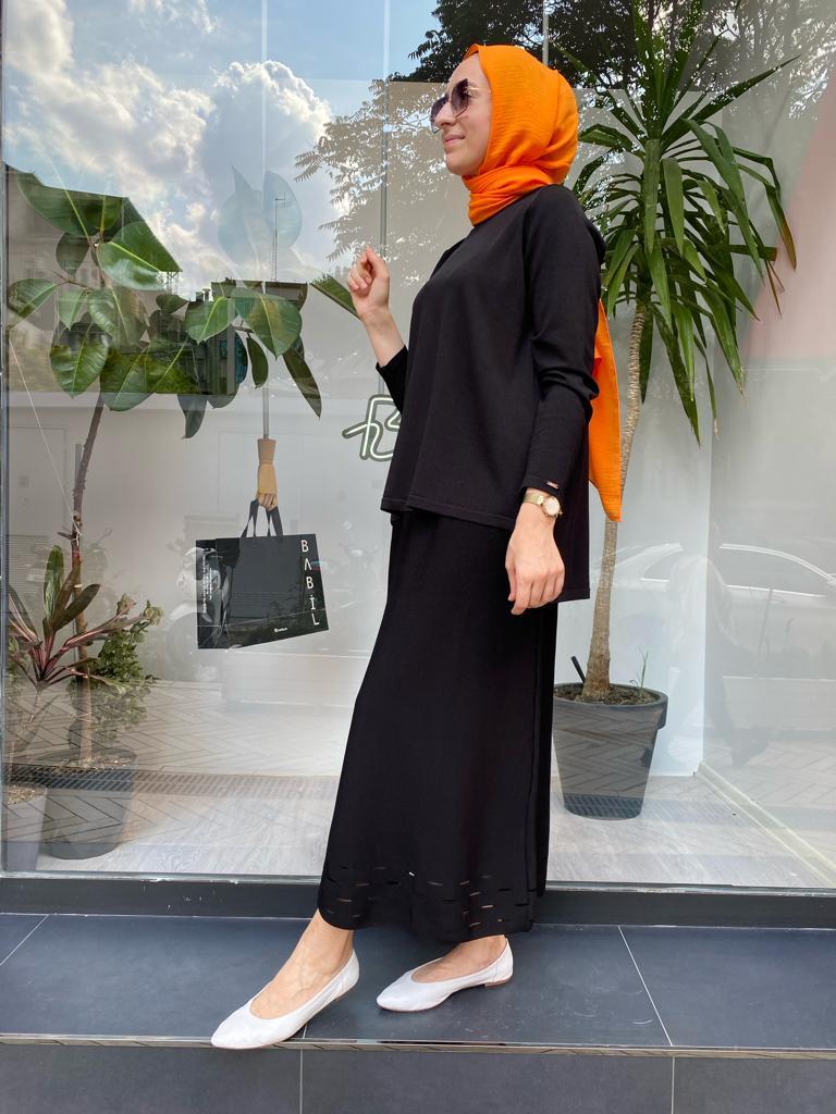 İnvee Kısa Triko Tunik Siyah 6902
