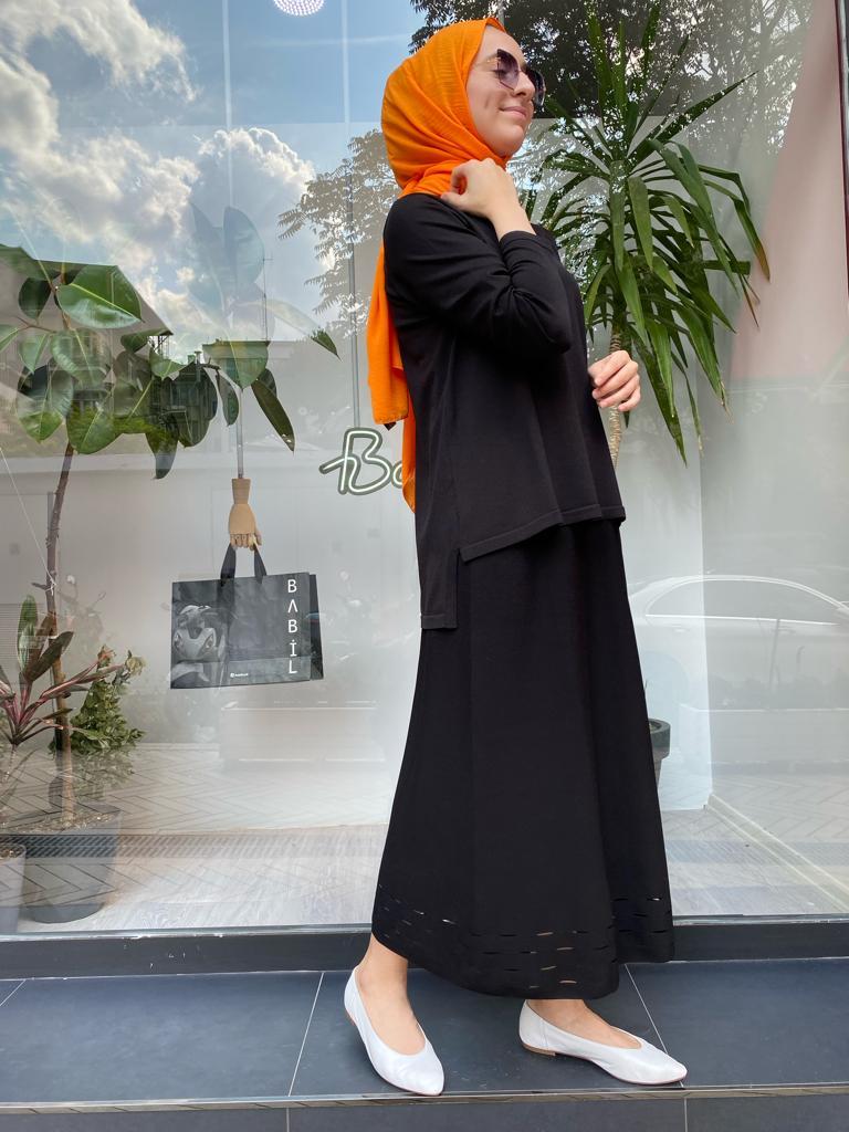 İnvee Kısa Triko Tunik Siyah 6902