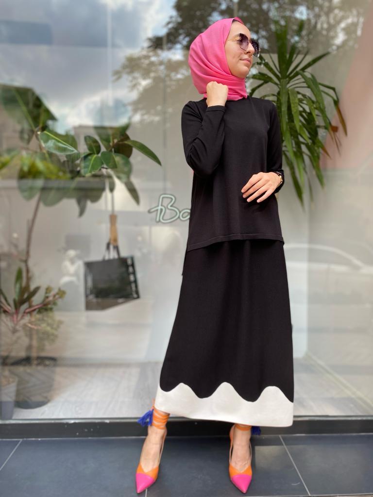 İnvee Kısa Triko Tunik Siyah 6902