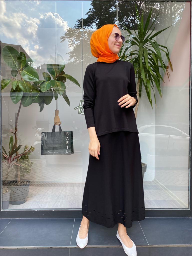 İnvee Kısa Triko Tunik Siyah 6902