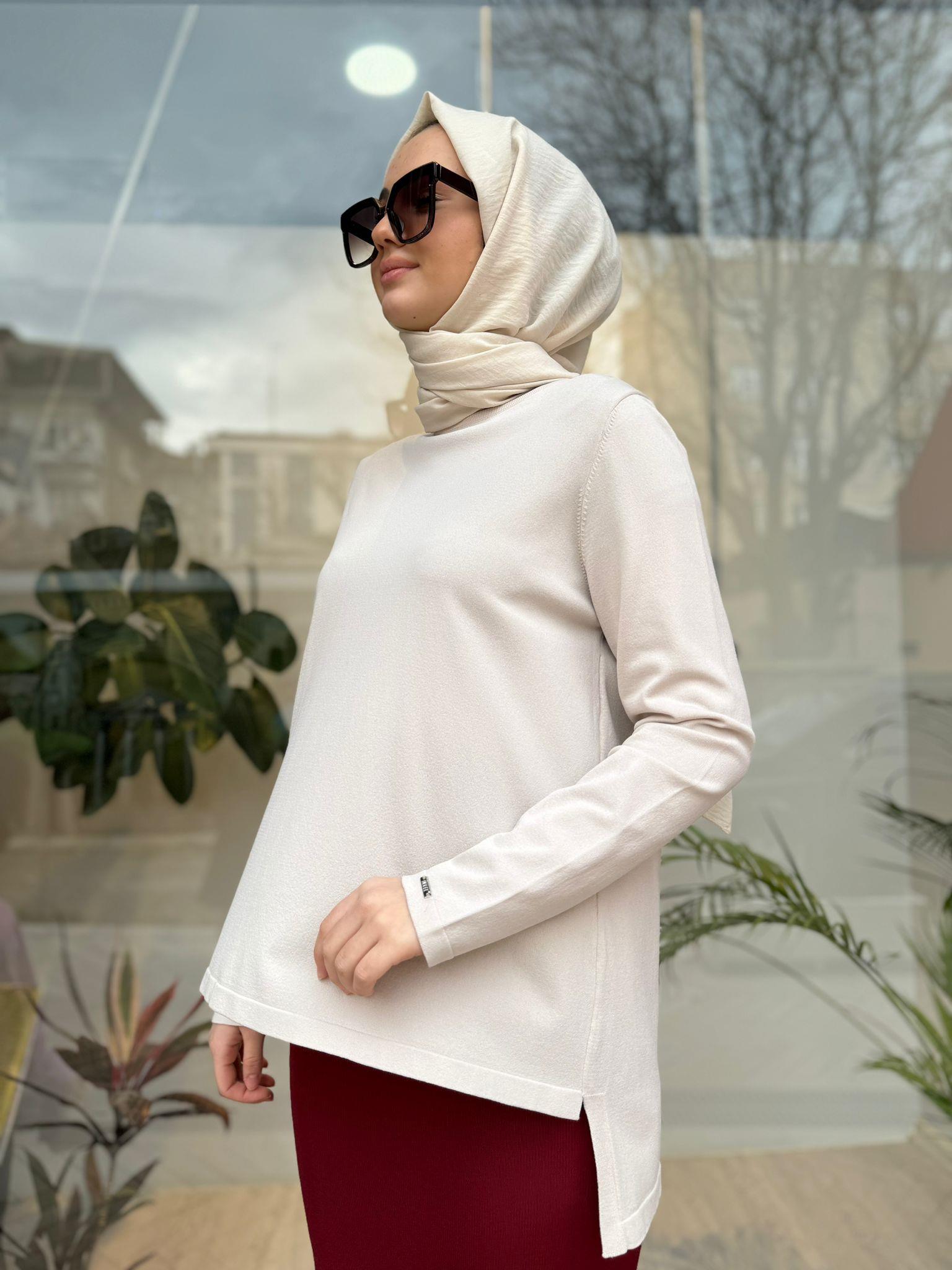 İnvee Kısa Triko Tunik Taş 6902