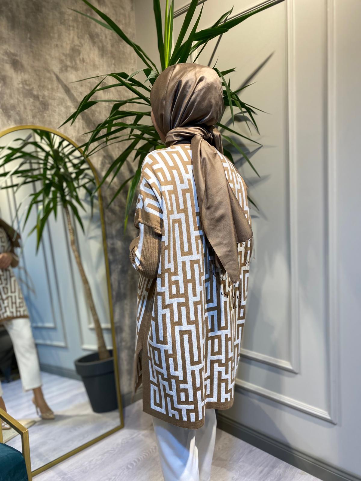 İnvee Labirent Triko Camel-Ekru Tunik 6872