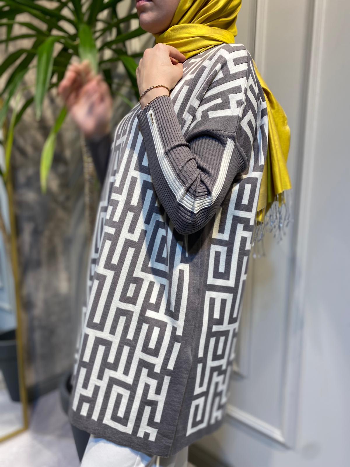 İnvee Labirent Triko Vizon-Ekru Tunik 6872