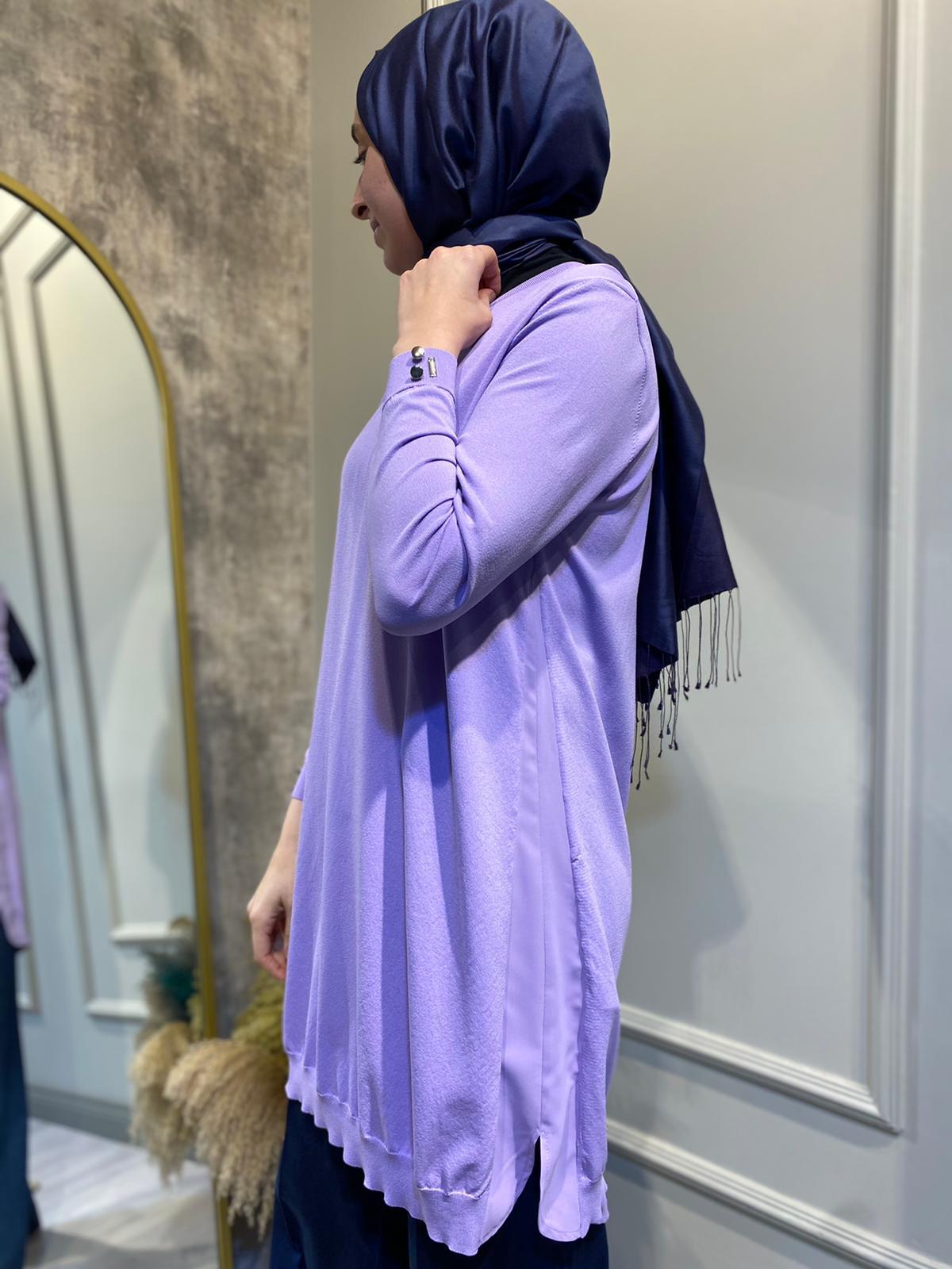 İnvee Lila Yanları Şifonlu Tunik 5860