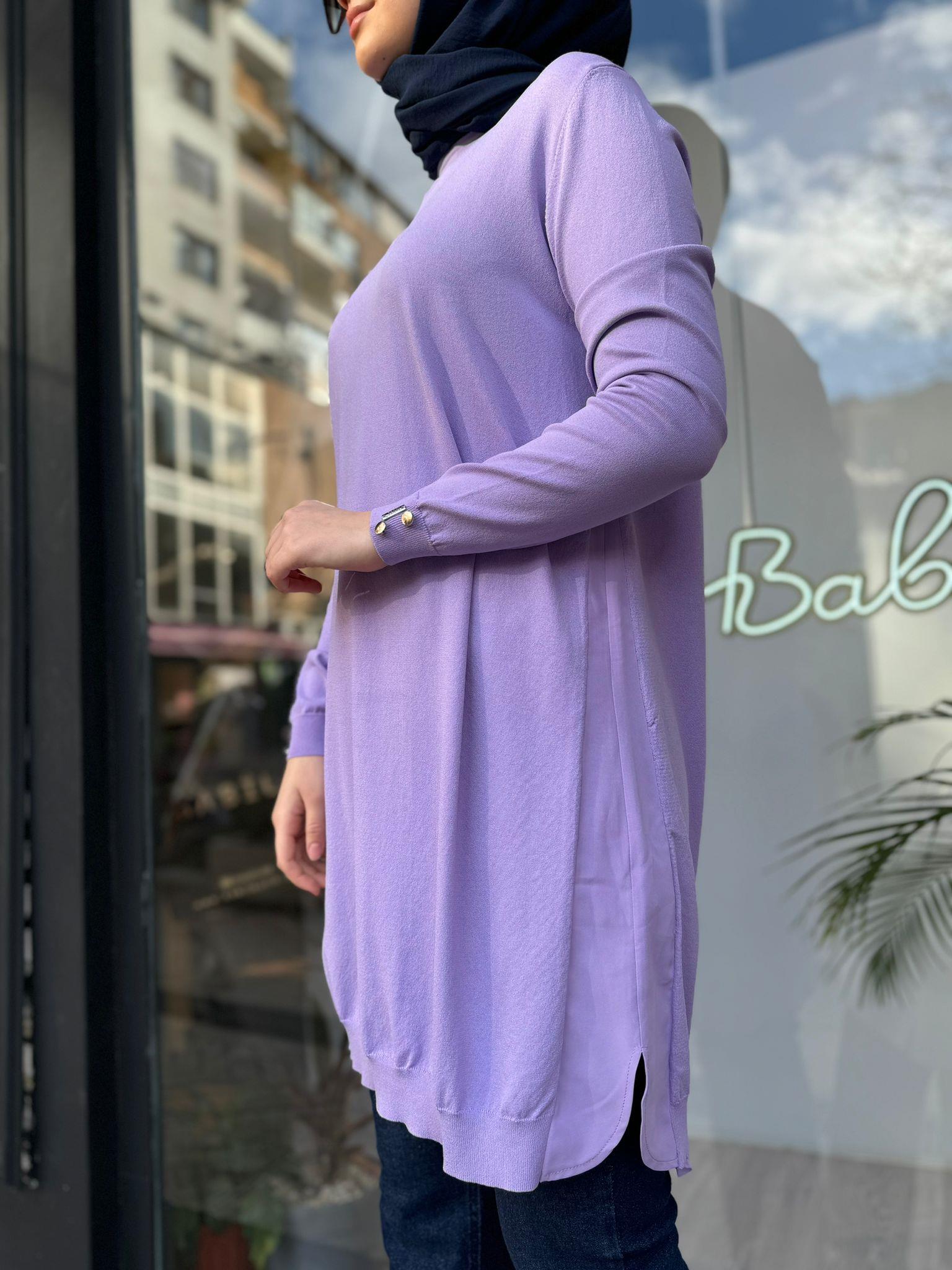 İnvee Lila Yanları Şifonlu Tunik 5860