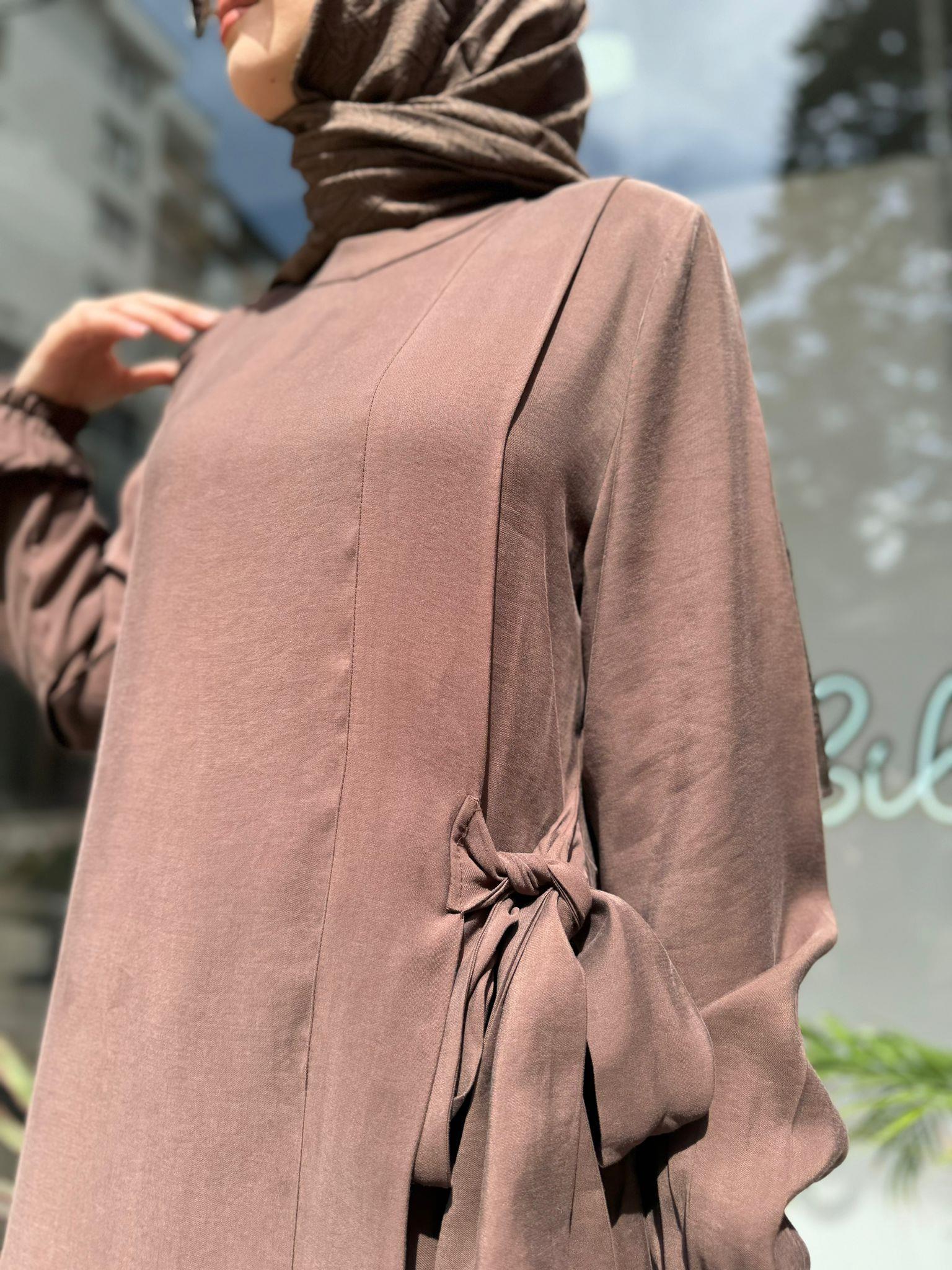 İnvee Modal Elbise Kahve 6958