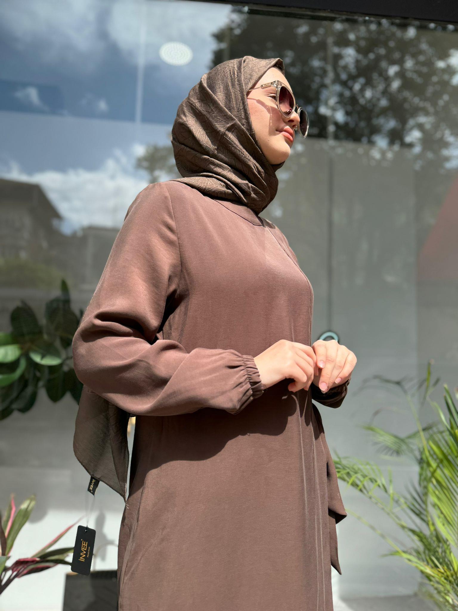 İnvee Modal Elbise Kahve 6958