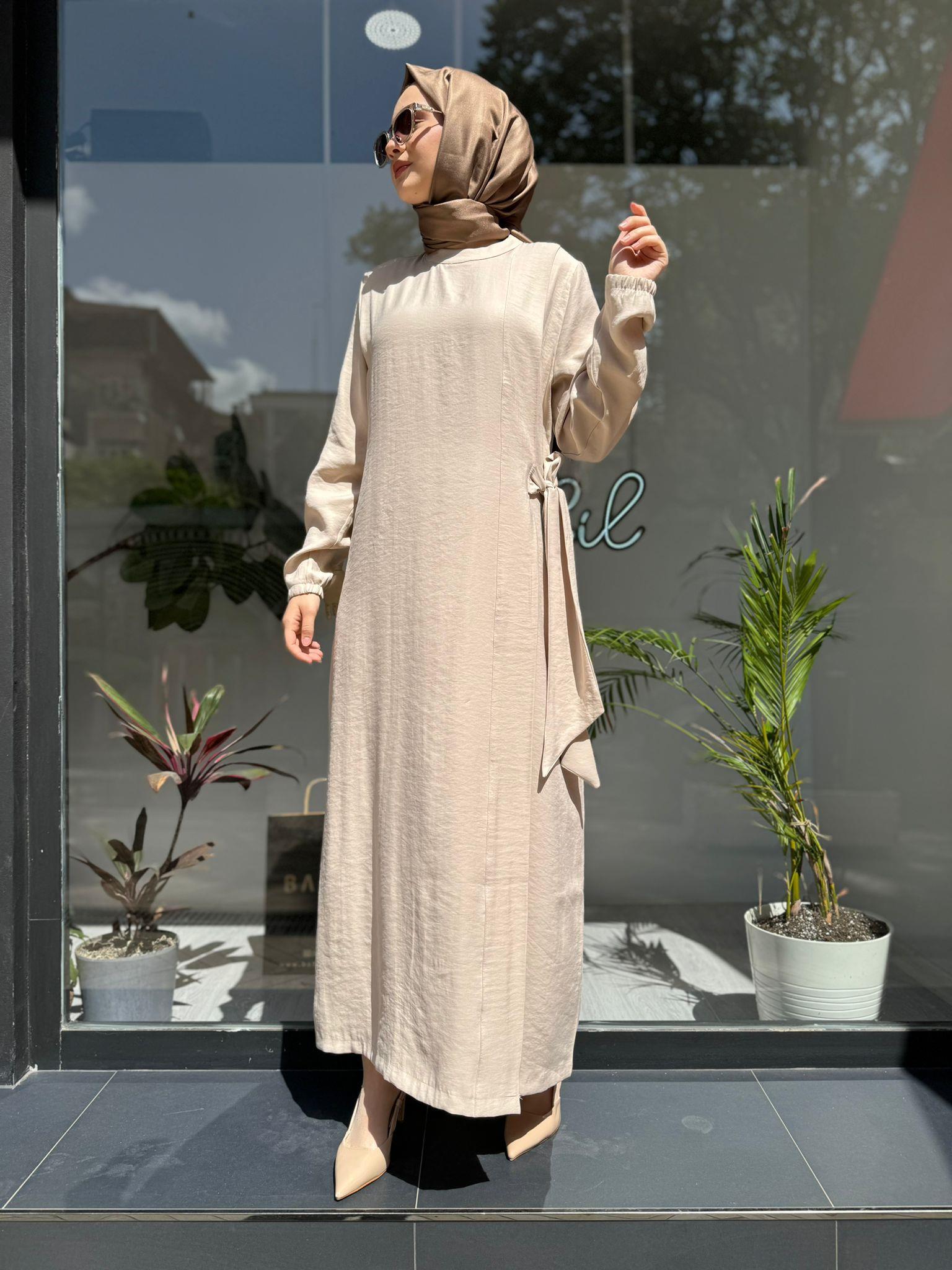 İnvee Modal Elbise Krem 6958