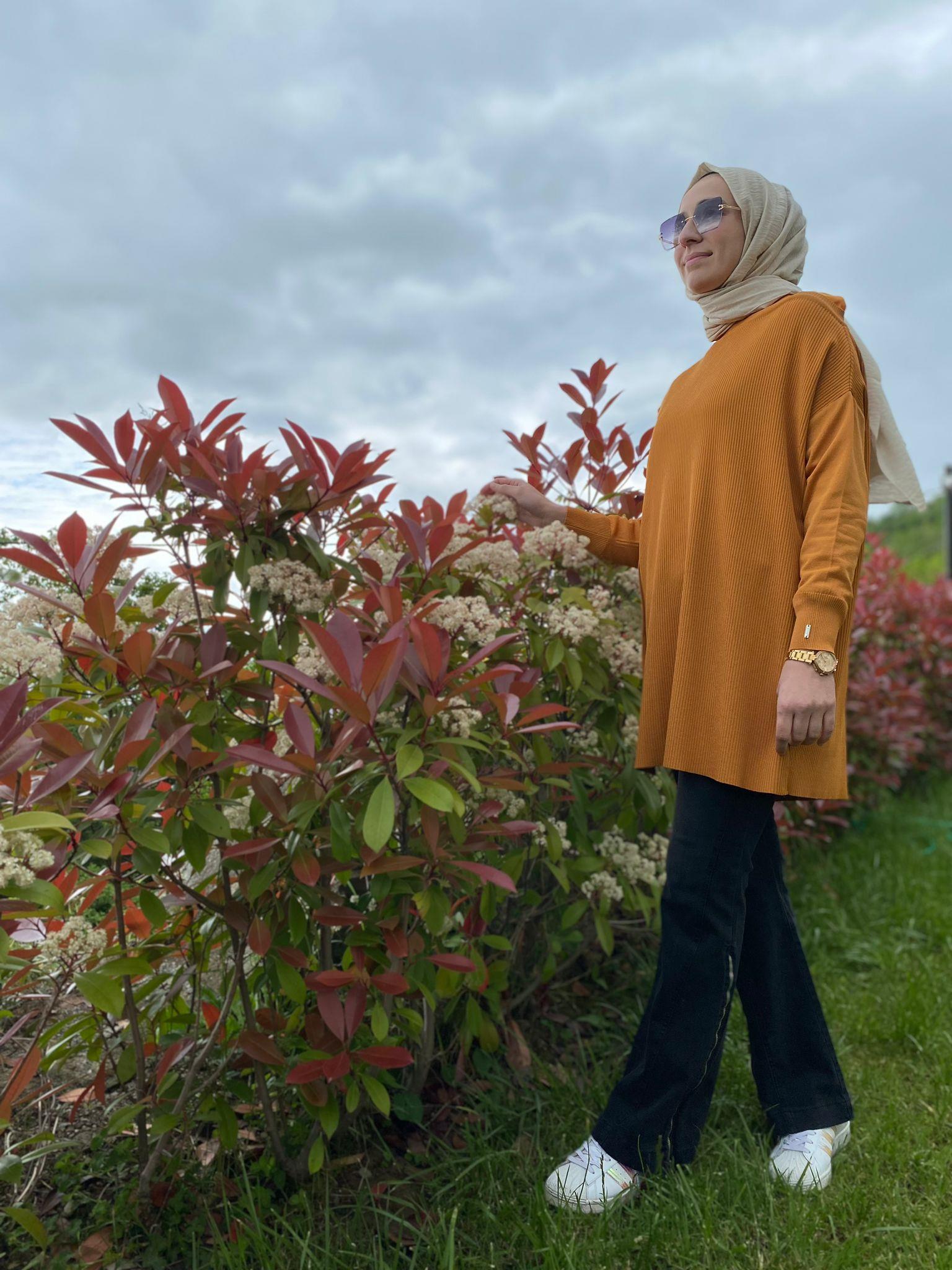 İnvee Omzu Şifon Karamel Tunik 6250