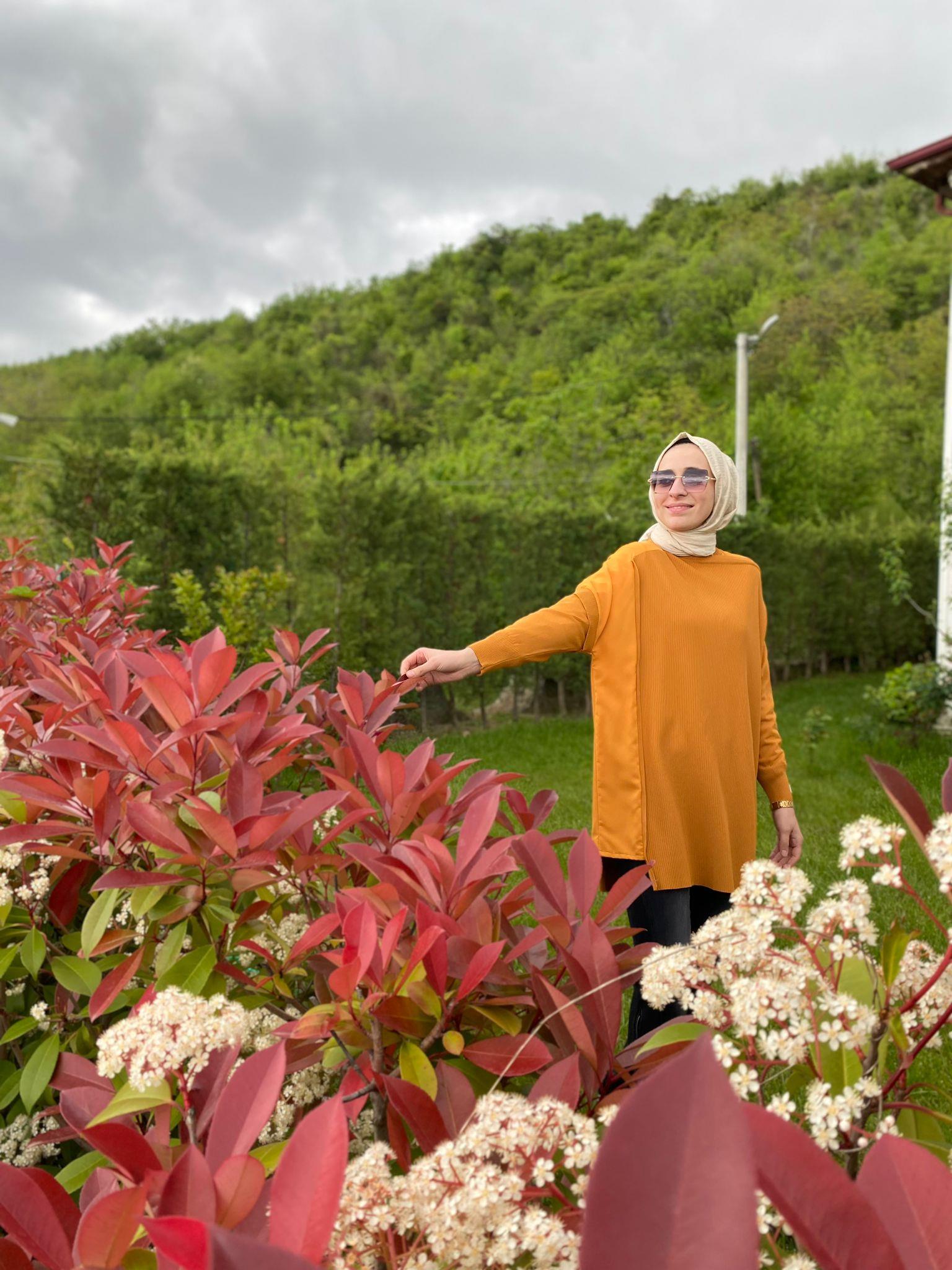 İnvee Omzu Şifon Karamel Tunik 6250