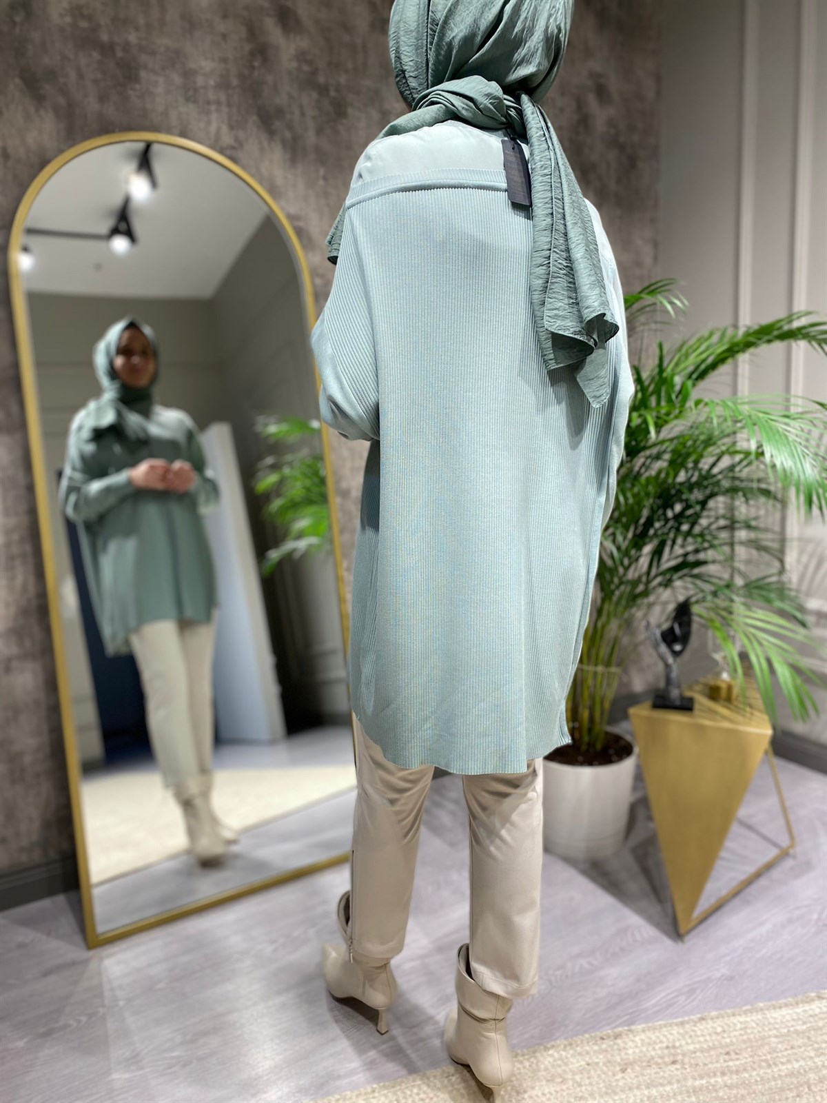 İnvee Omzu Şifon Tunik Mint