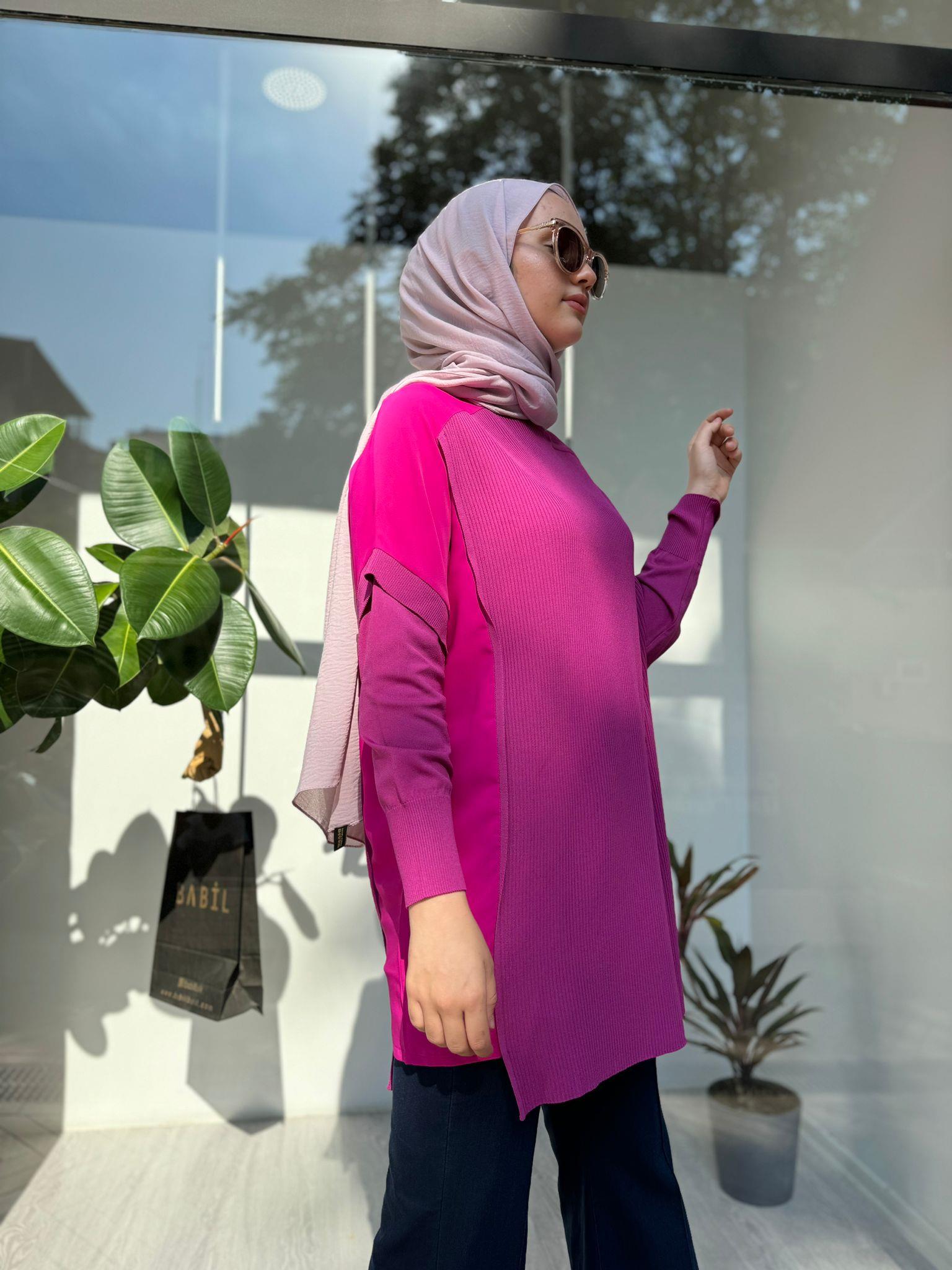 İnvee Omzu Şifon Tunik Vişne 6250
