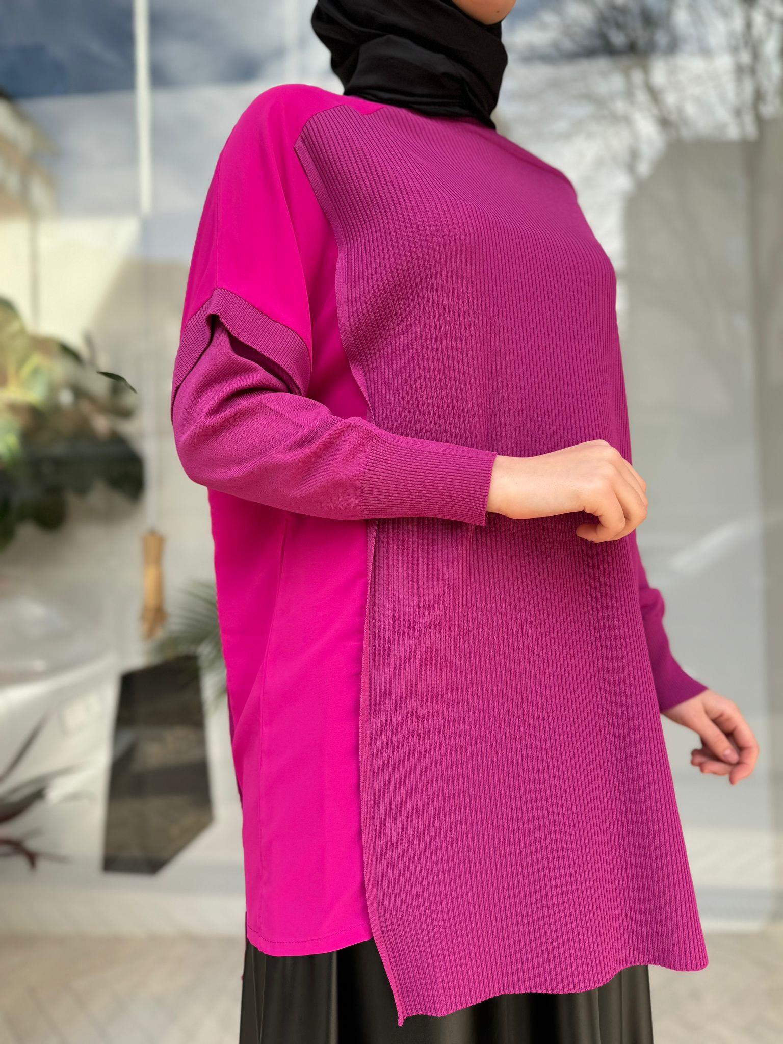 İnvee Omzu Şifon Tunik Vişne 6250