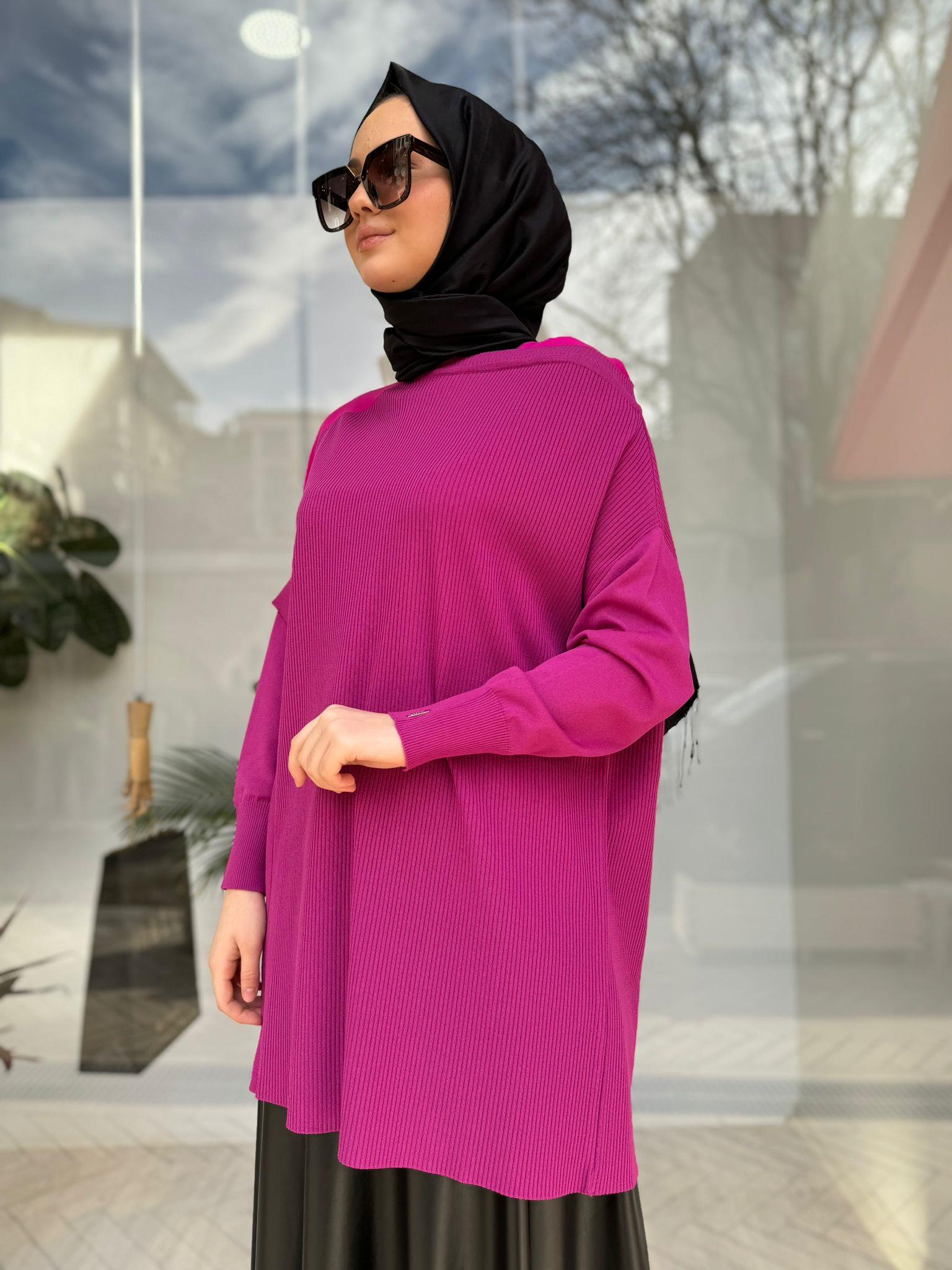 İnvee Omzu Şifon Tunik Vişne 6250