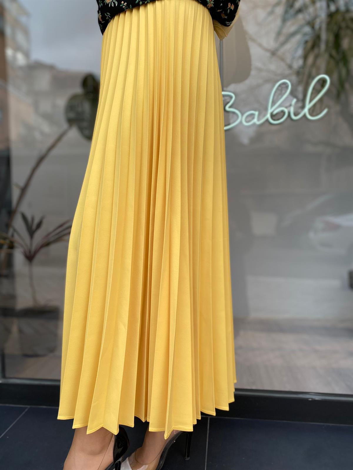 İnvee Sarı Pliseli Etek 6466