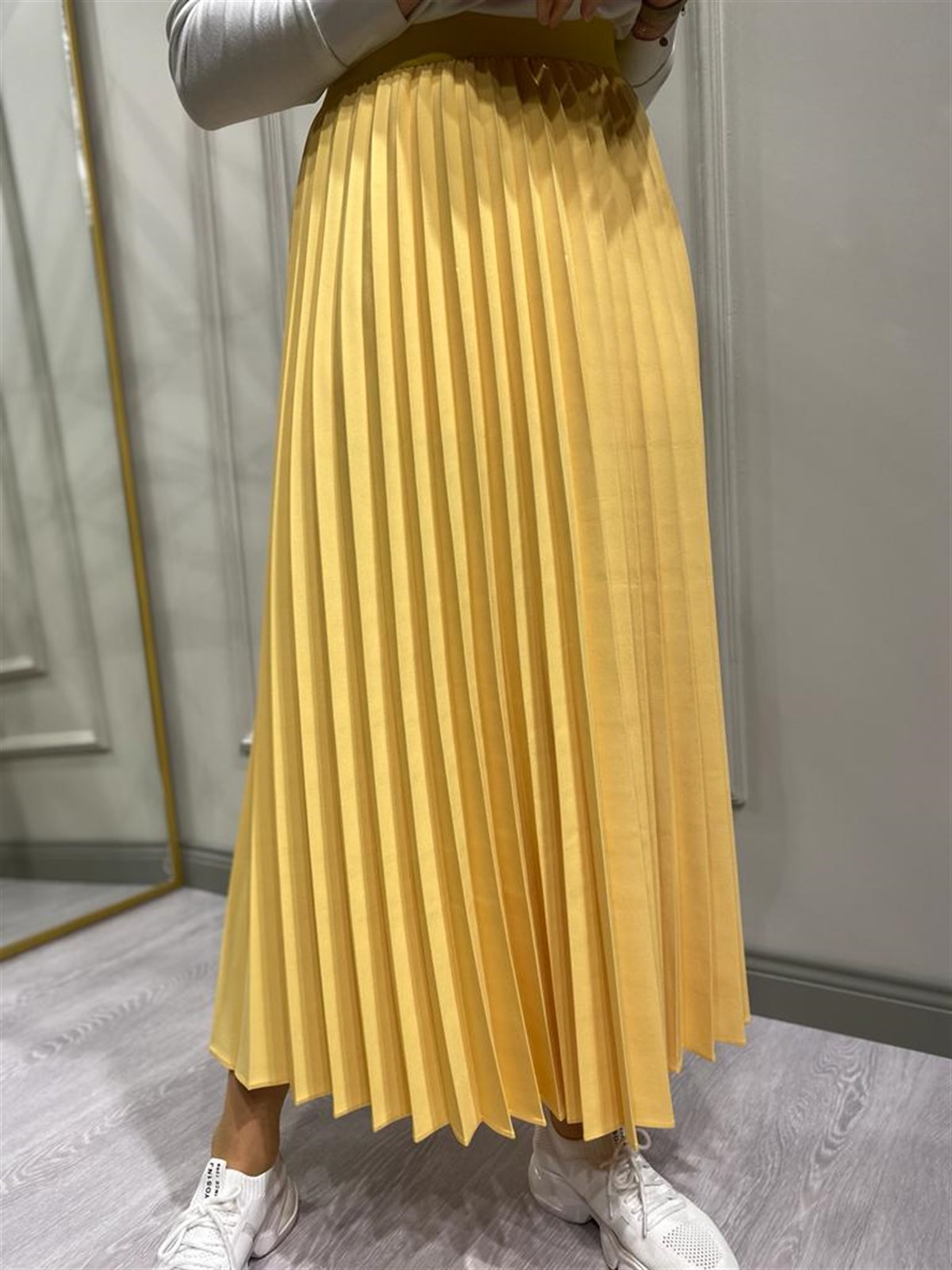 İnvee Sarı Pliseli Etek 6466