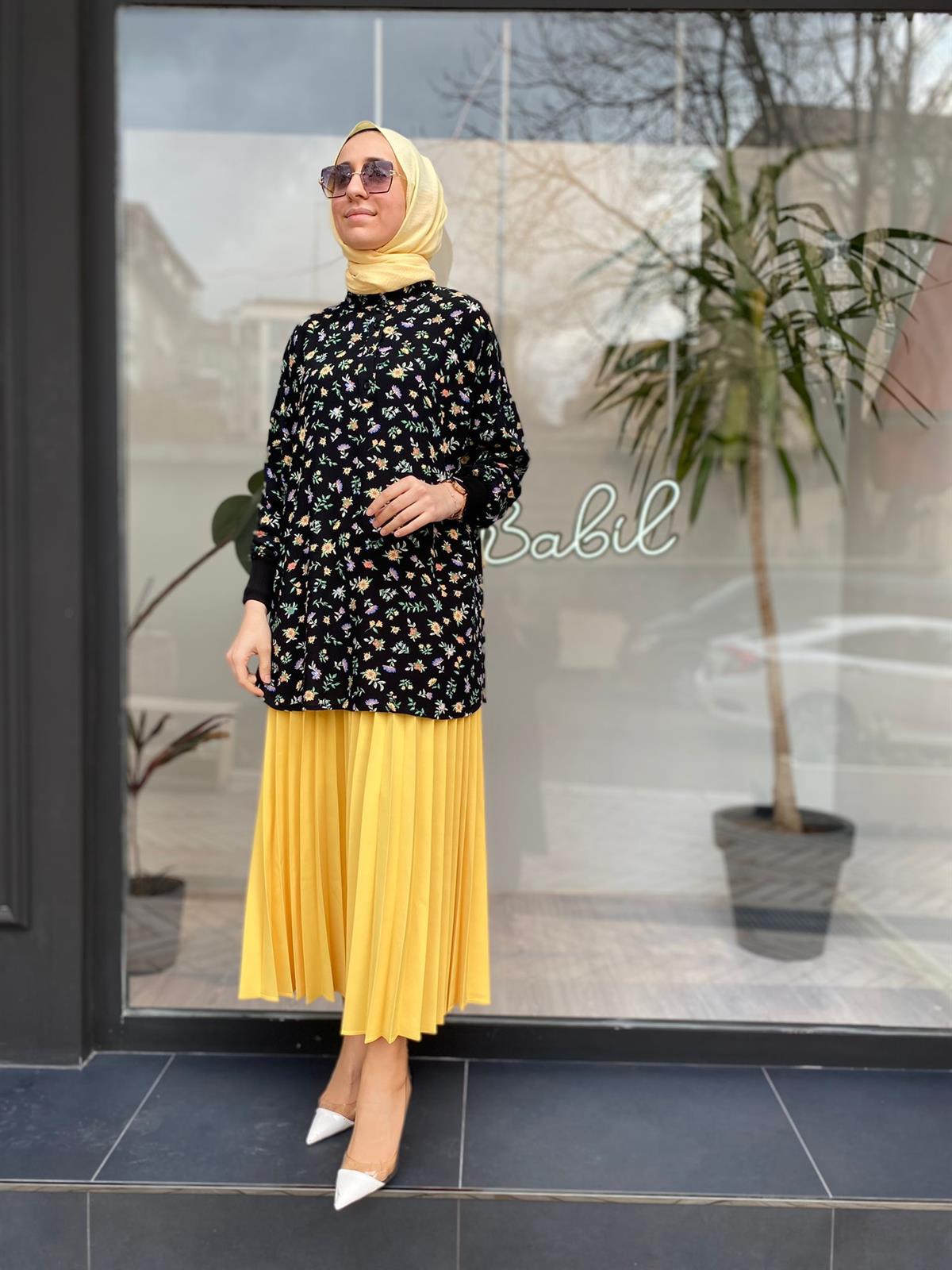 İnvee Sarı Pliseli Etek 6466