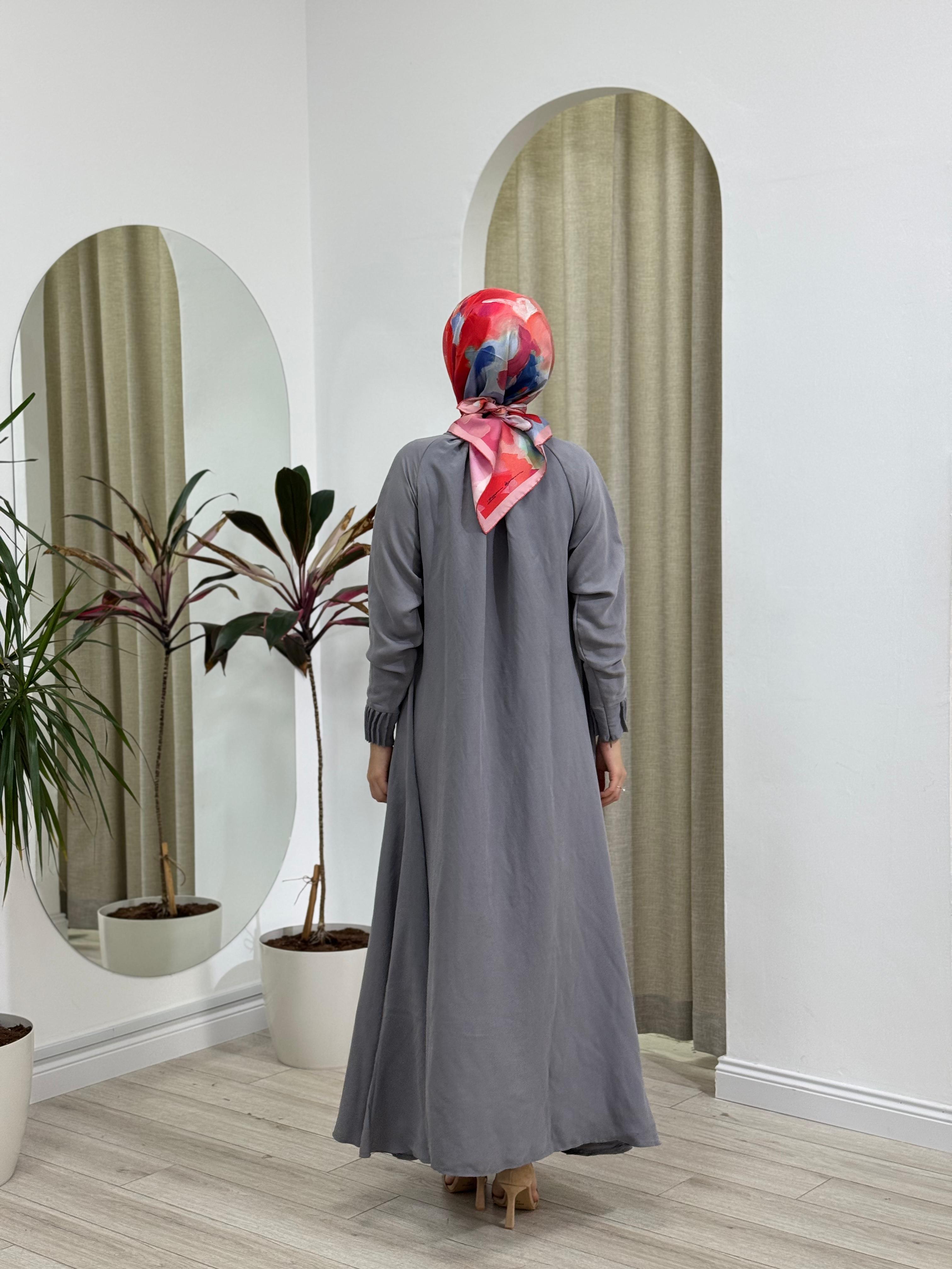 İnvee Tensel Elbise Gri 6964