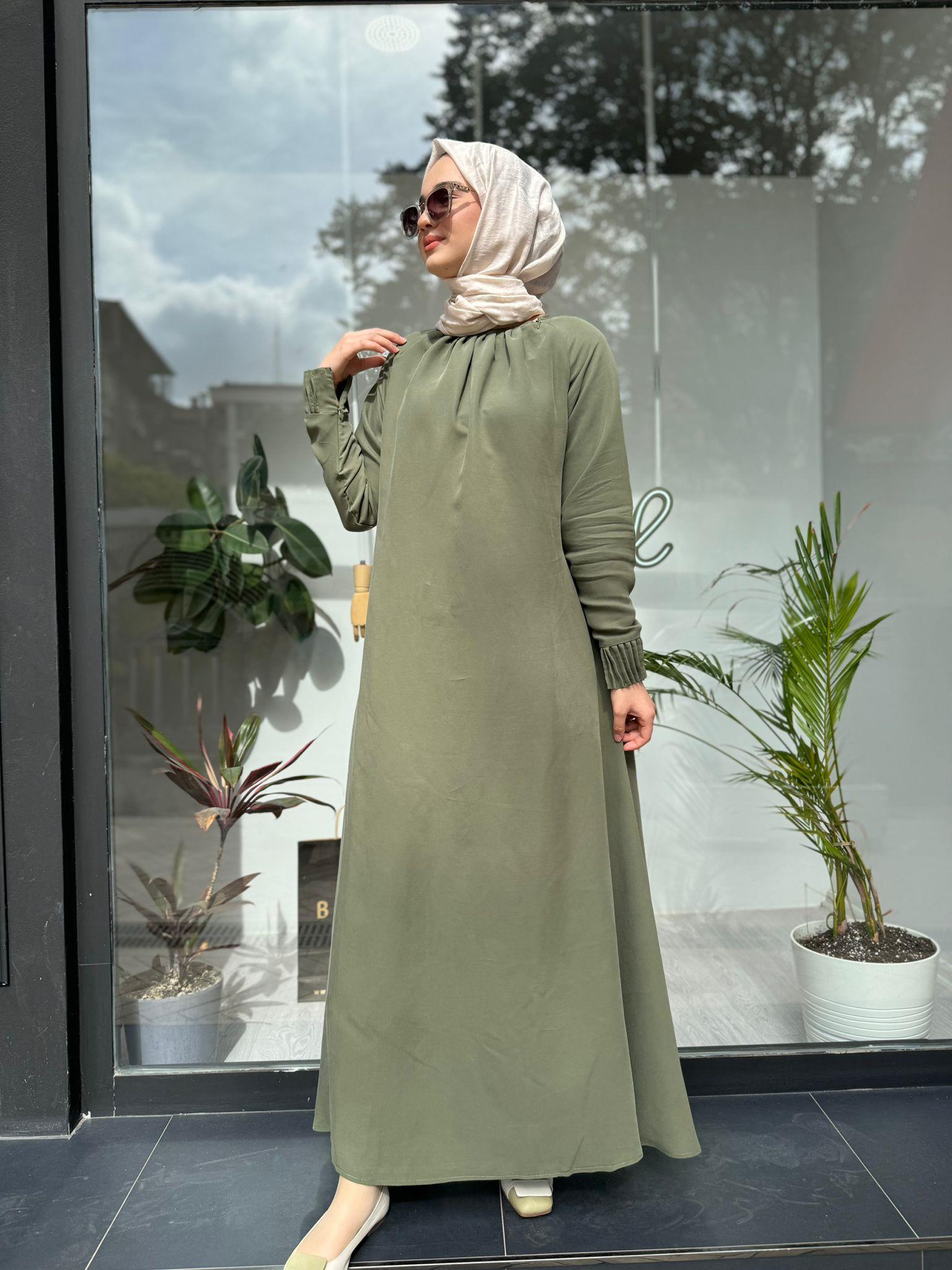 İnvee Tensel Elbise Haki 6964