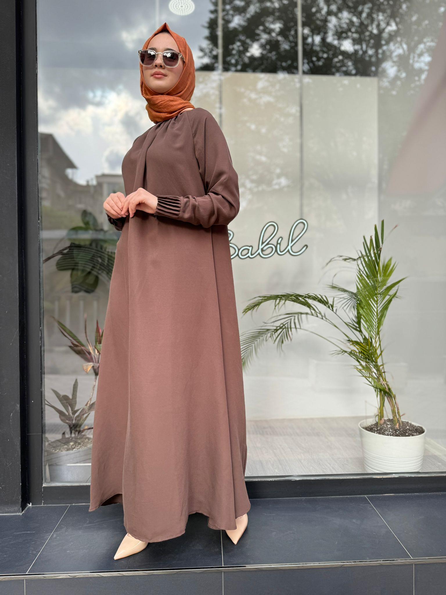 İnvee Tensel Elbise Kahve 6964