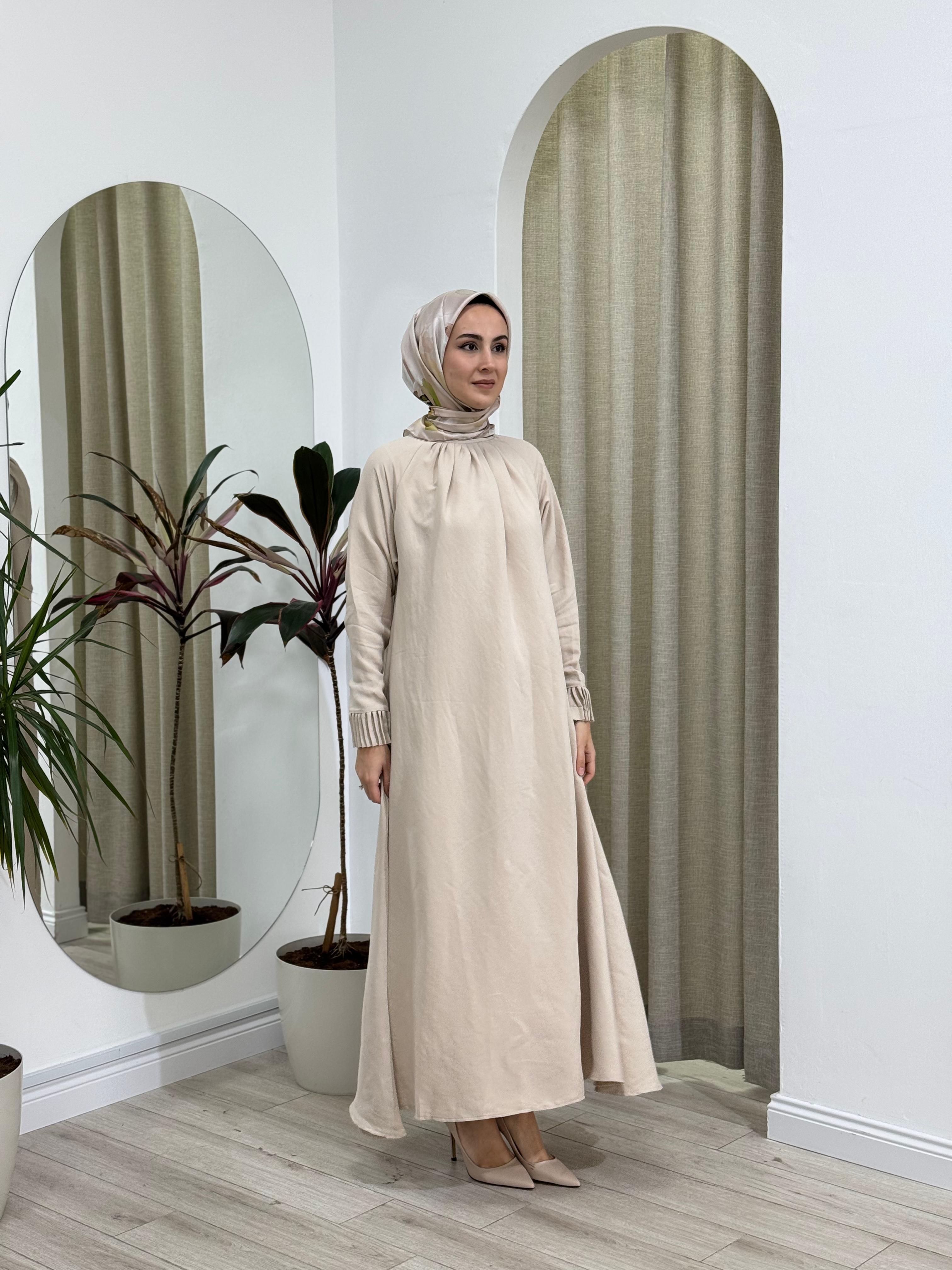 İnvee Tensel Elbise Krem 6964