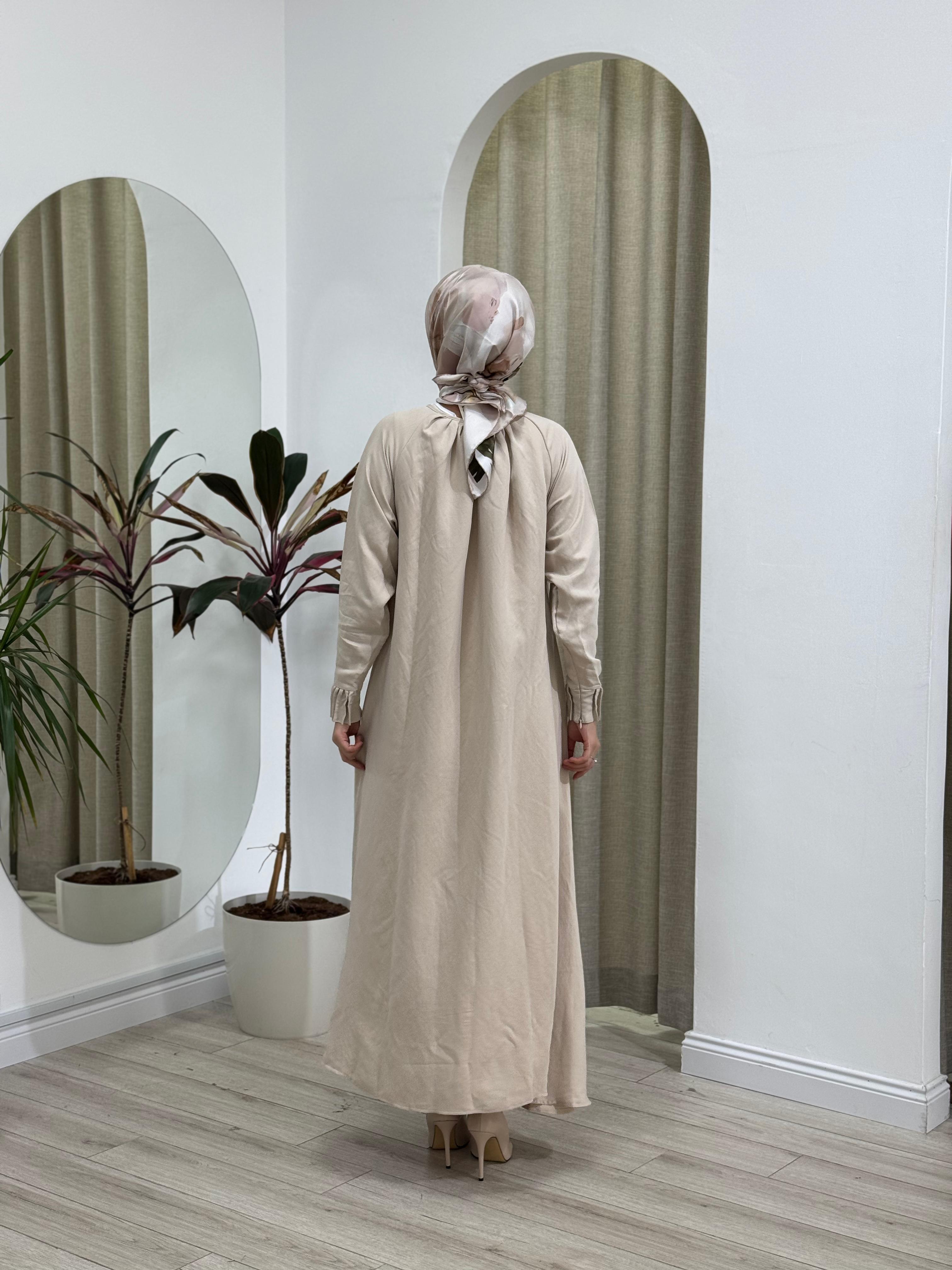 İnvee Tensel Elbise Krem 6964