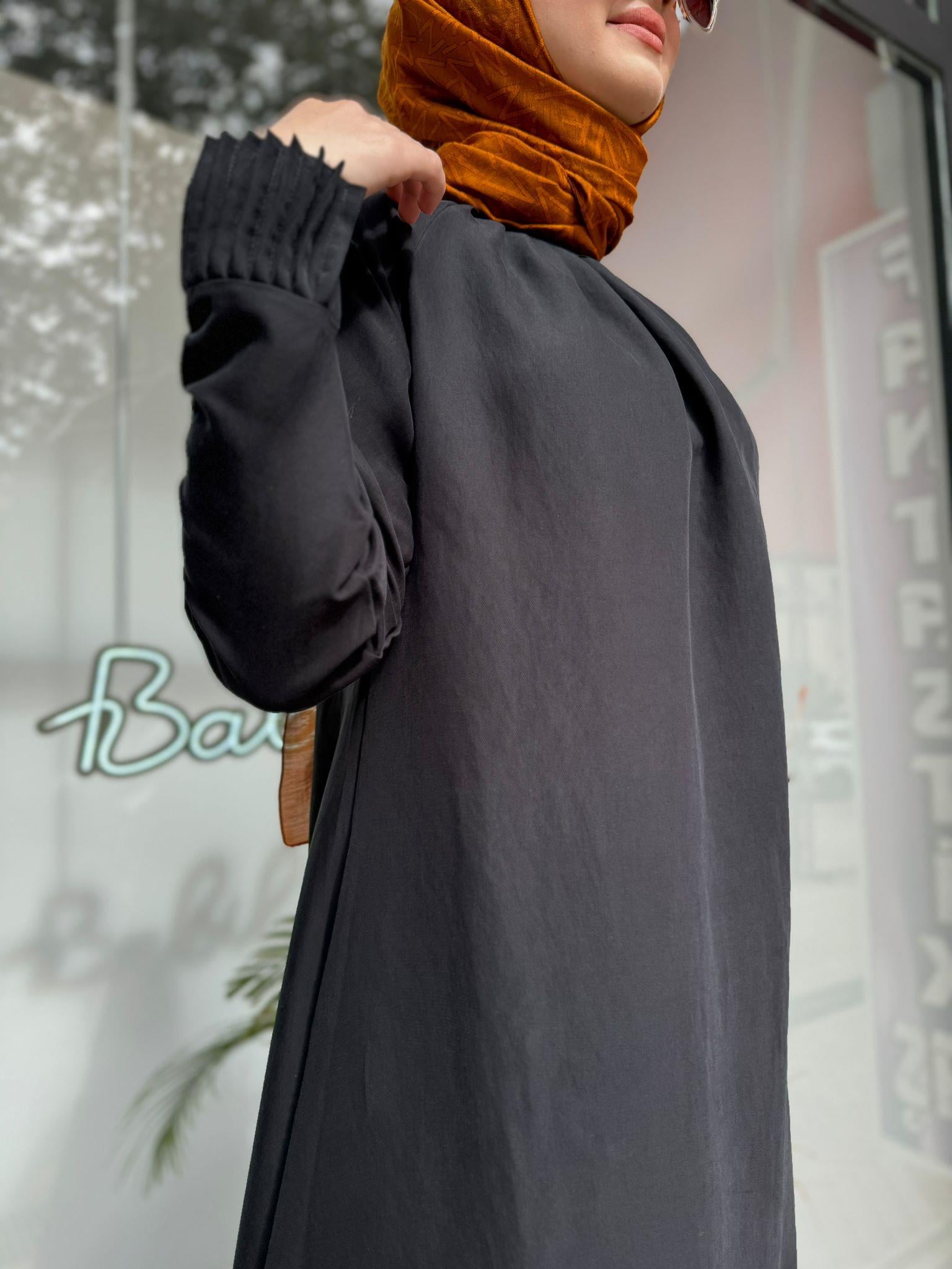 İnvee Tensel Elbise Siyah 6964