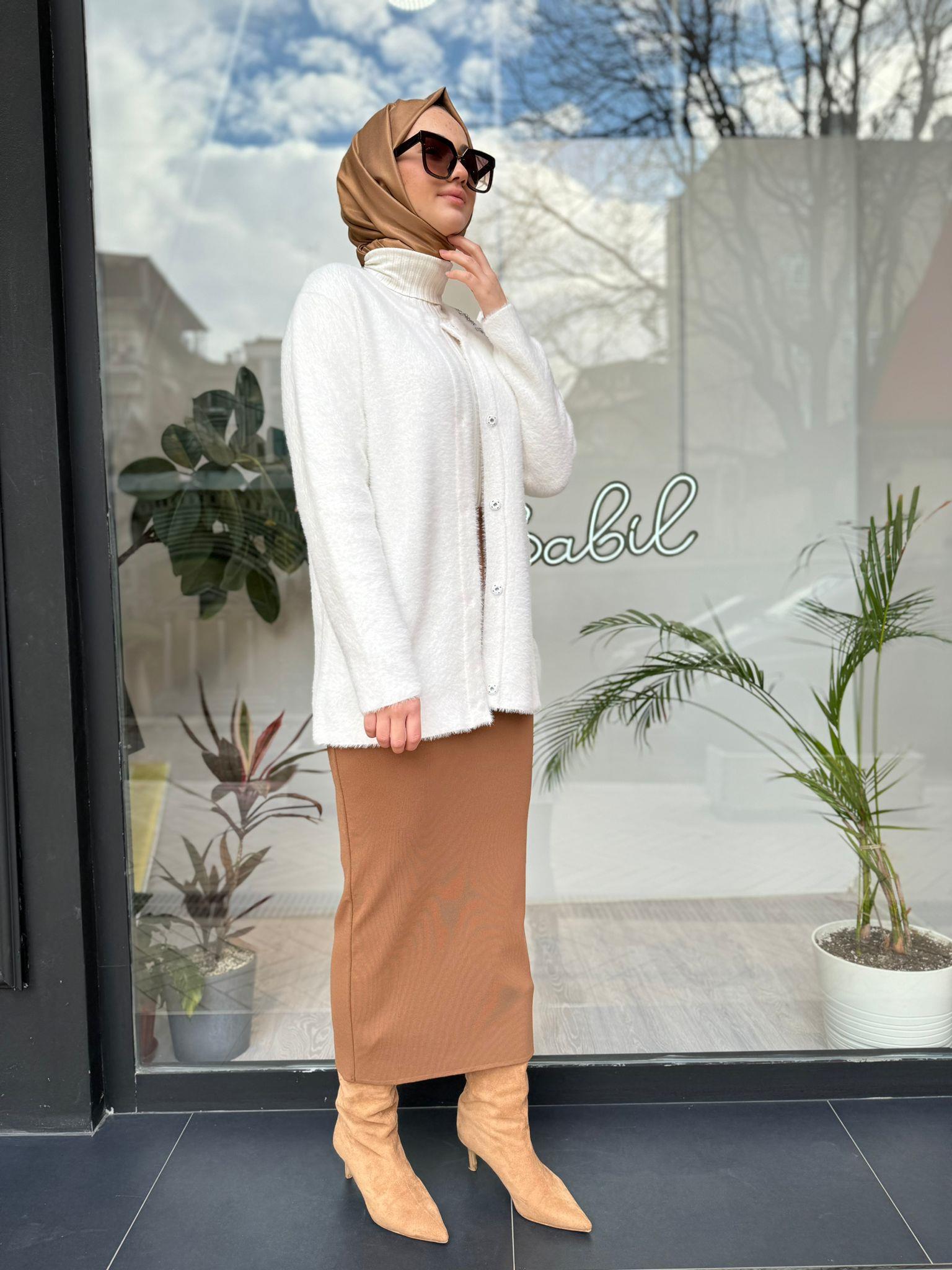 İnvee Toprak Triko Kalem Etek 5685