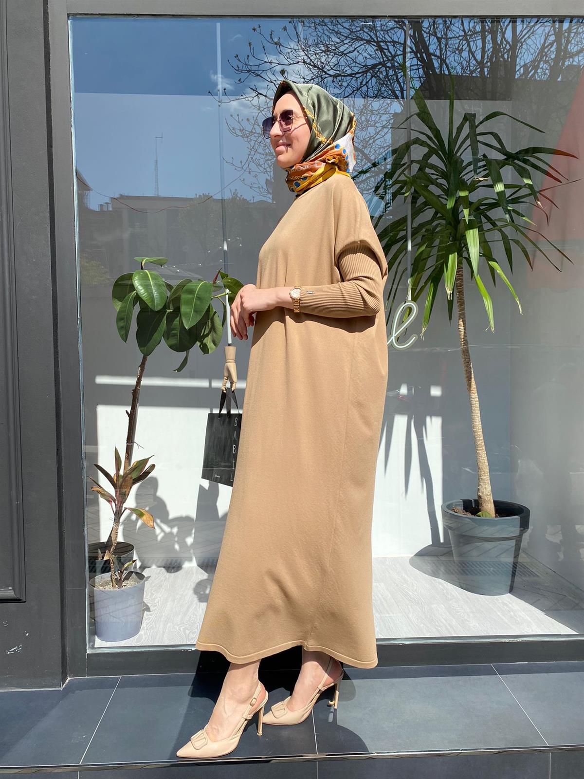 İnvee Triko Camel Elbise 5747