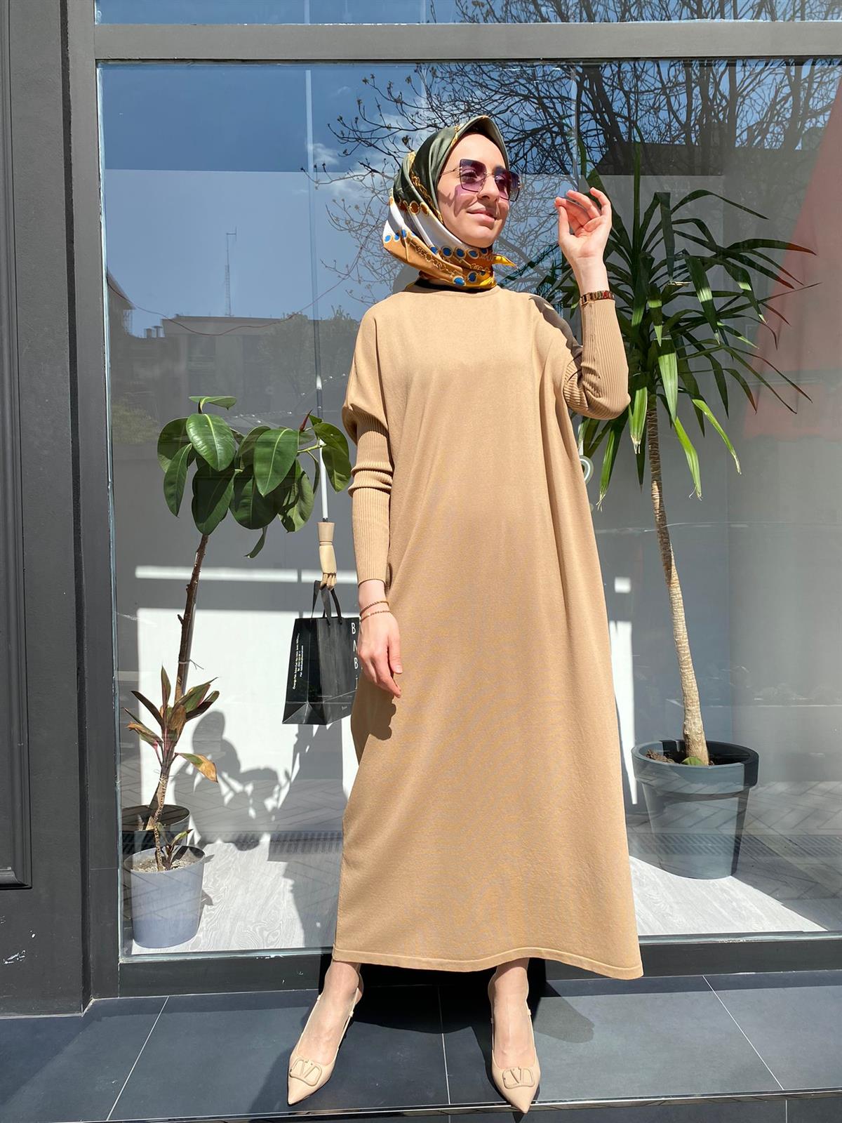 İnvee Triko Camel Elbise 5747