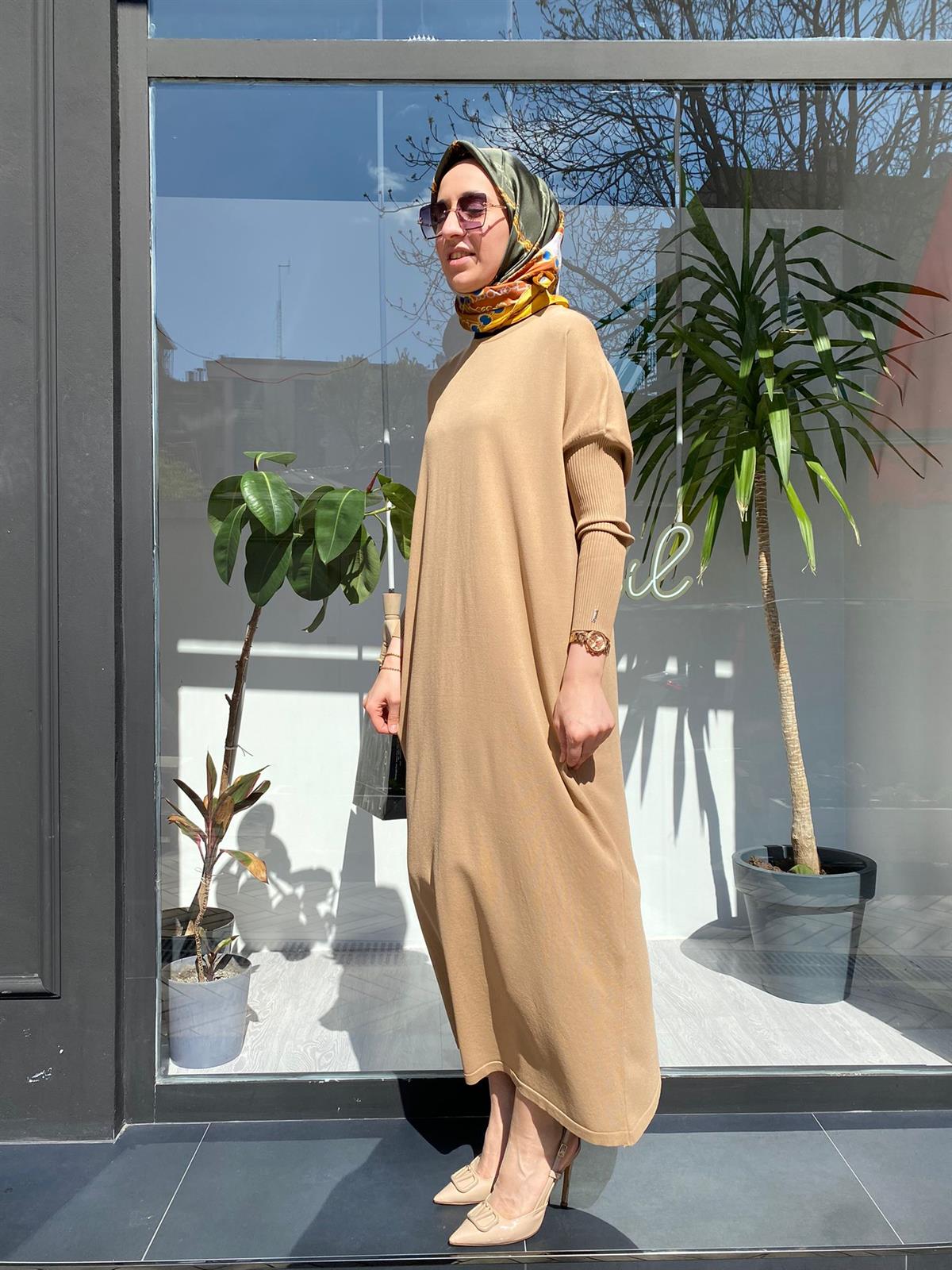 İnvee Triko Camel Elbise 5747