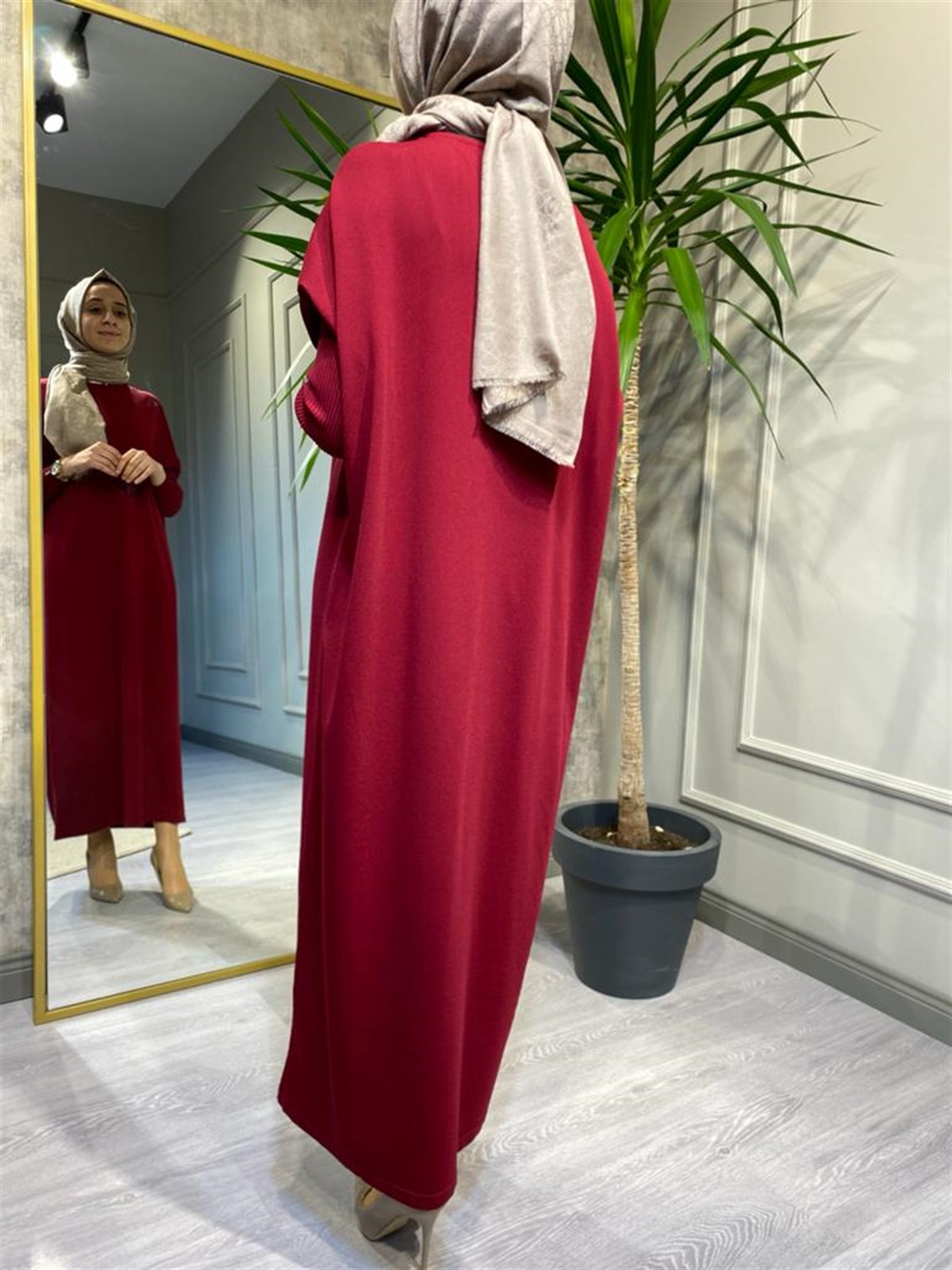 İnvee Triko Elbise Bordo 5747