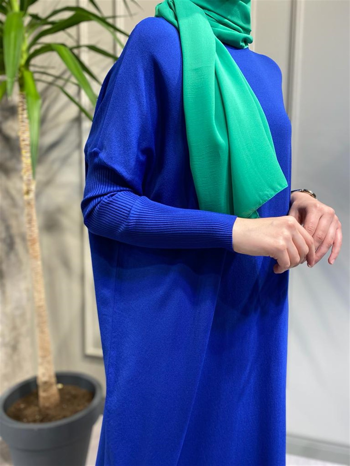 İnvee Triko Elbise Saks 5747