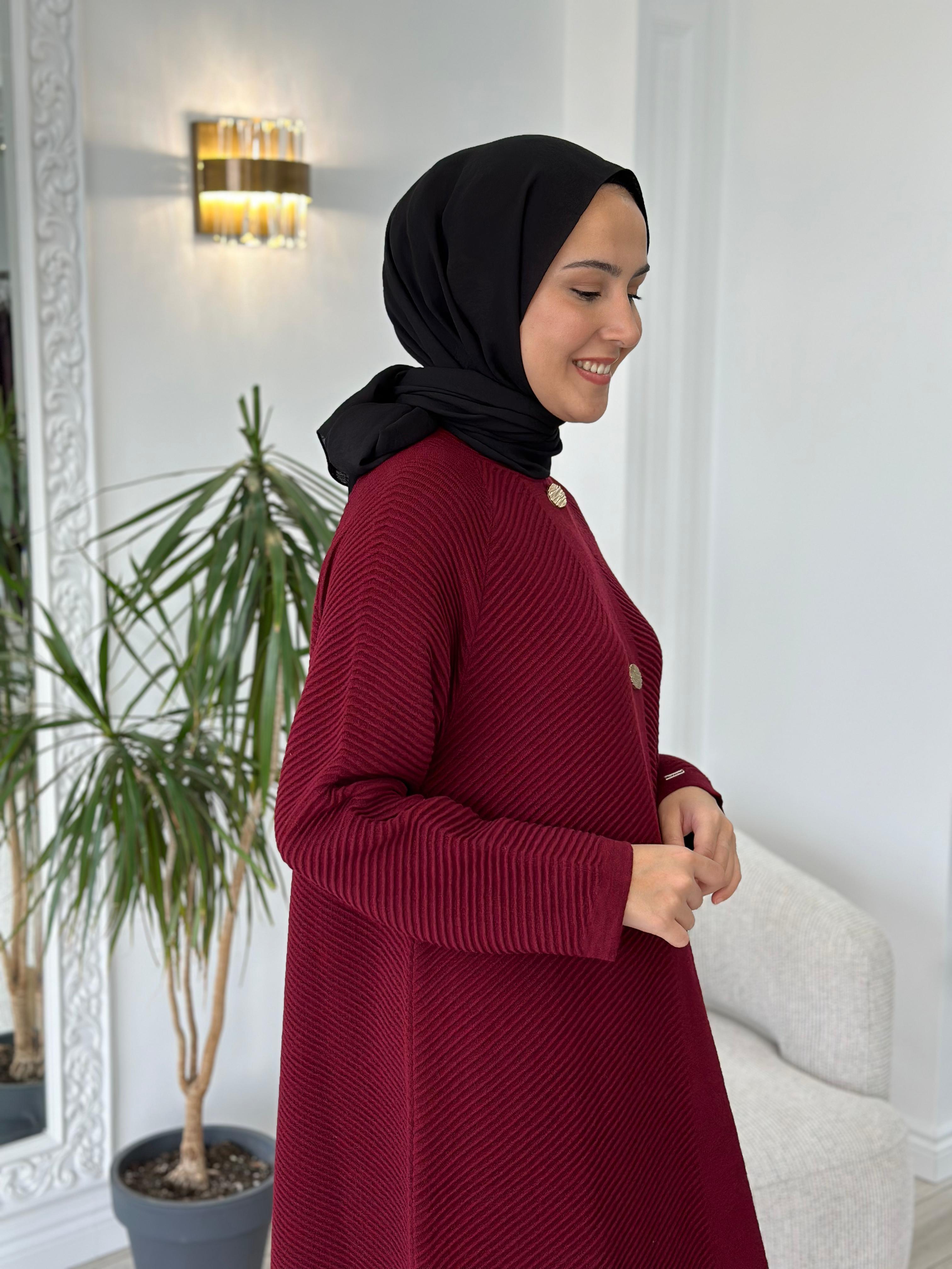 İnvee Triko Kap Bordo 6866