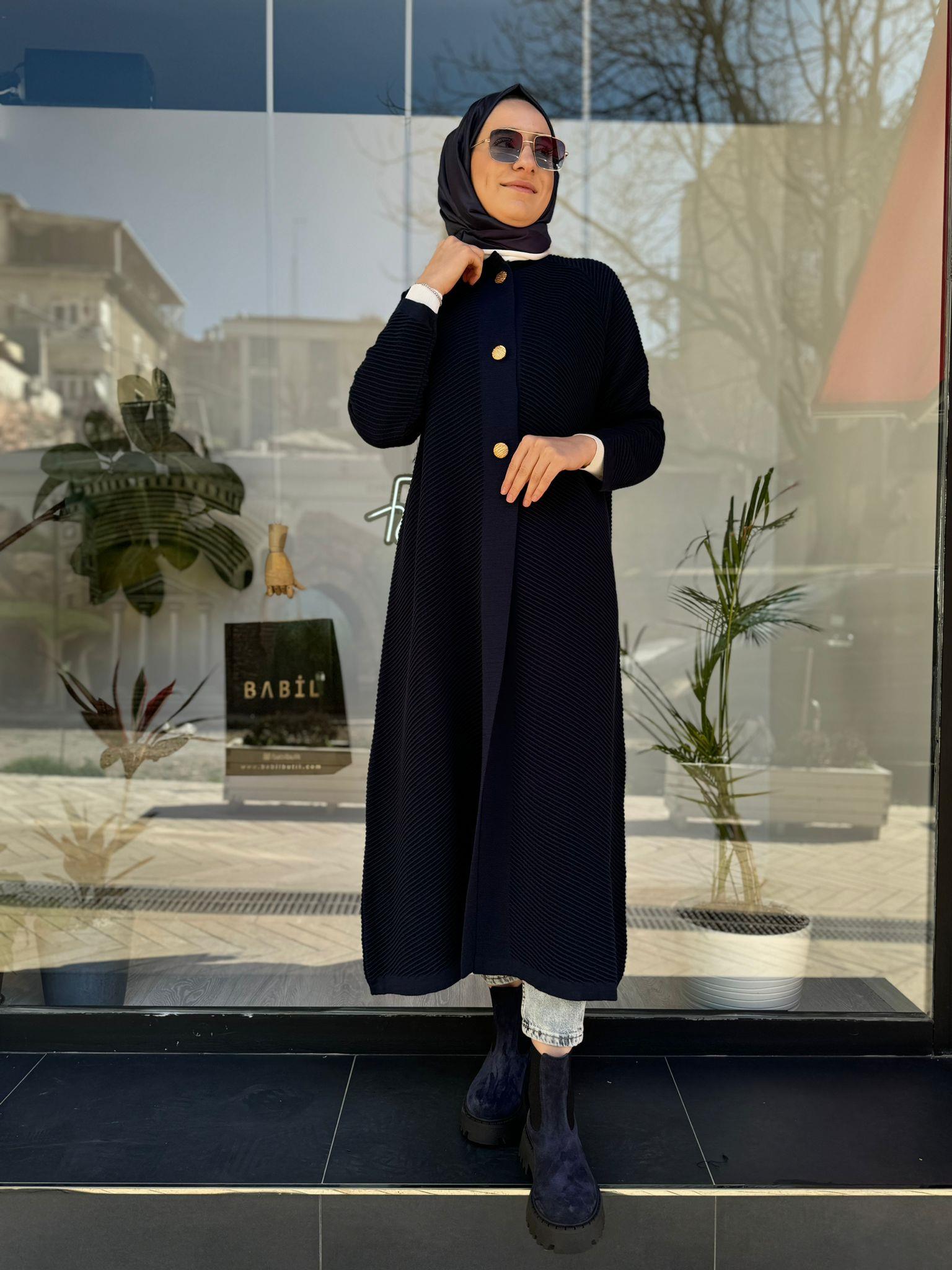İnvee Triko Kap Lacivert 6866