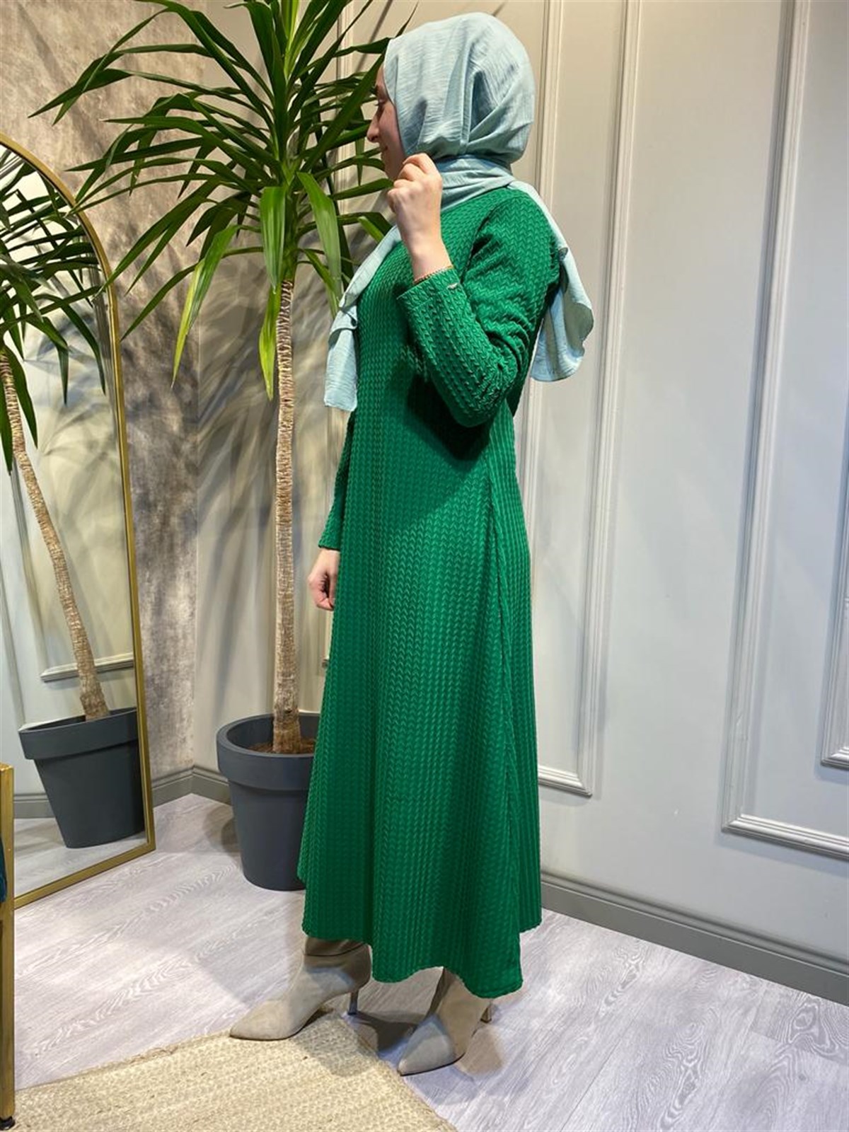 İnvee V Desen Elbise Benetton 6856