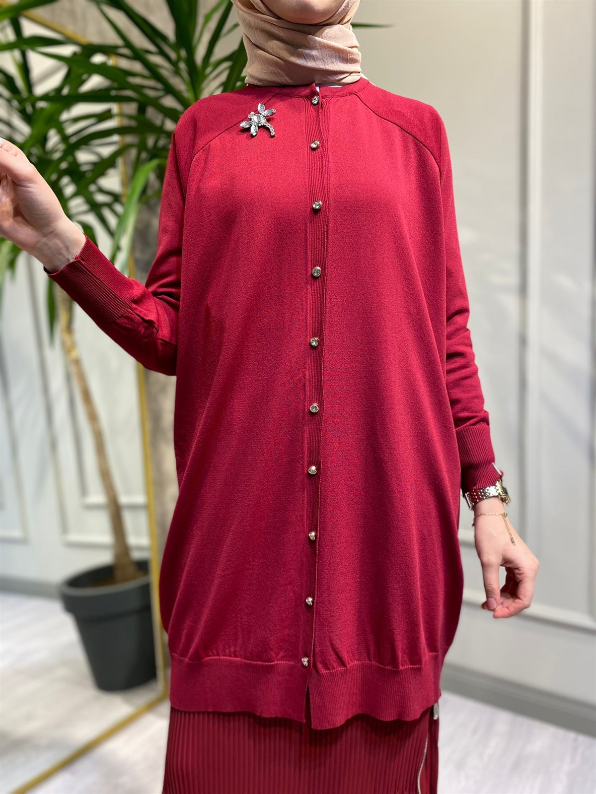 İnvee Yusufçuk Hırka Bordo 6283