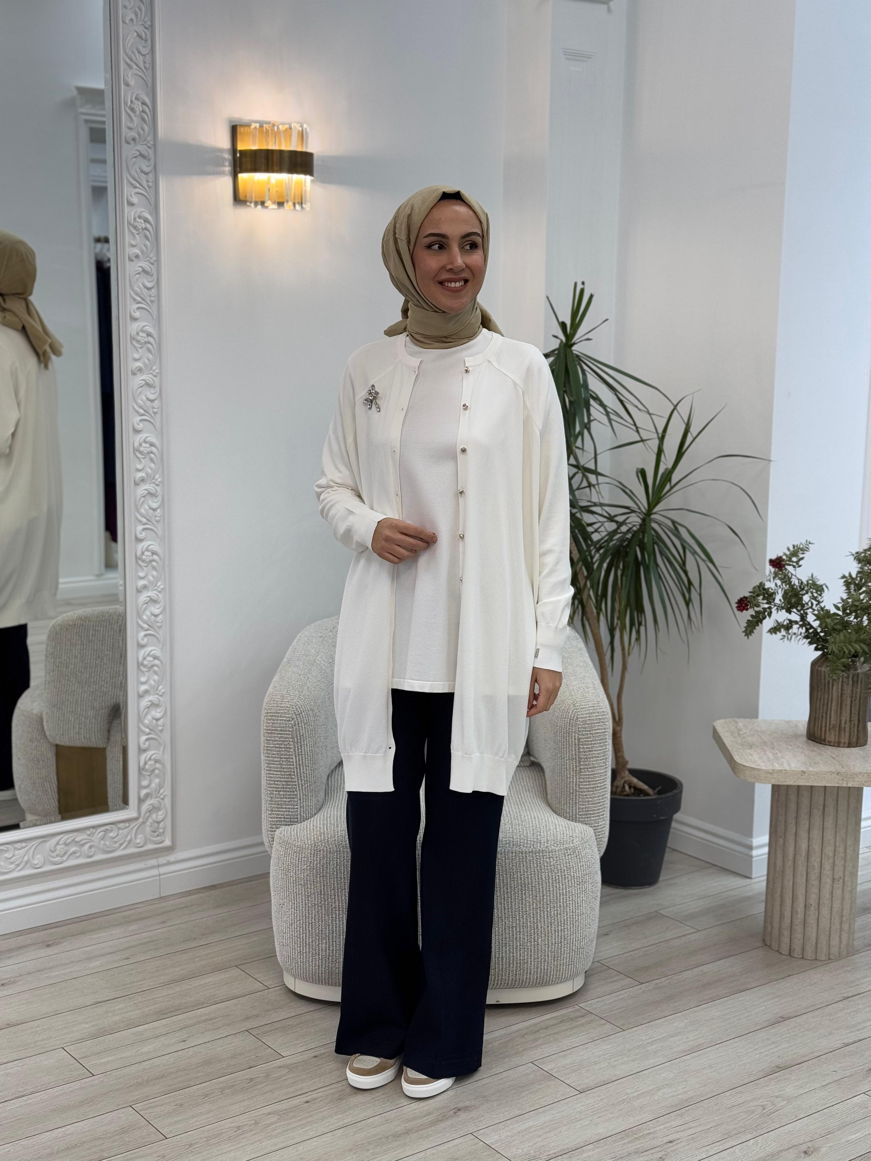 İnvee Yusufçuk Hırka Ekru 6283