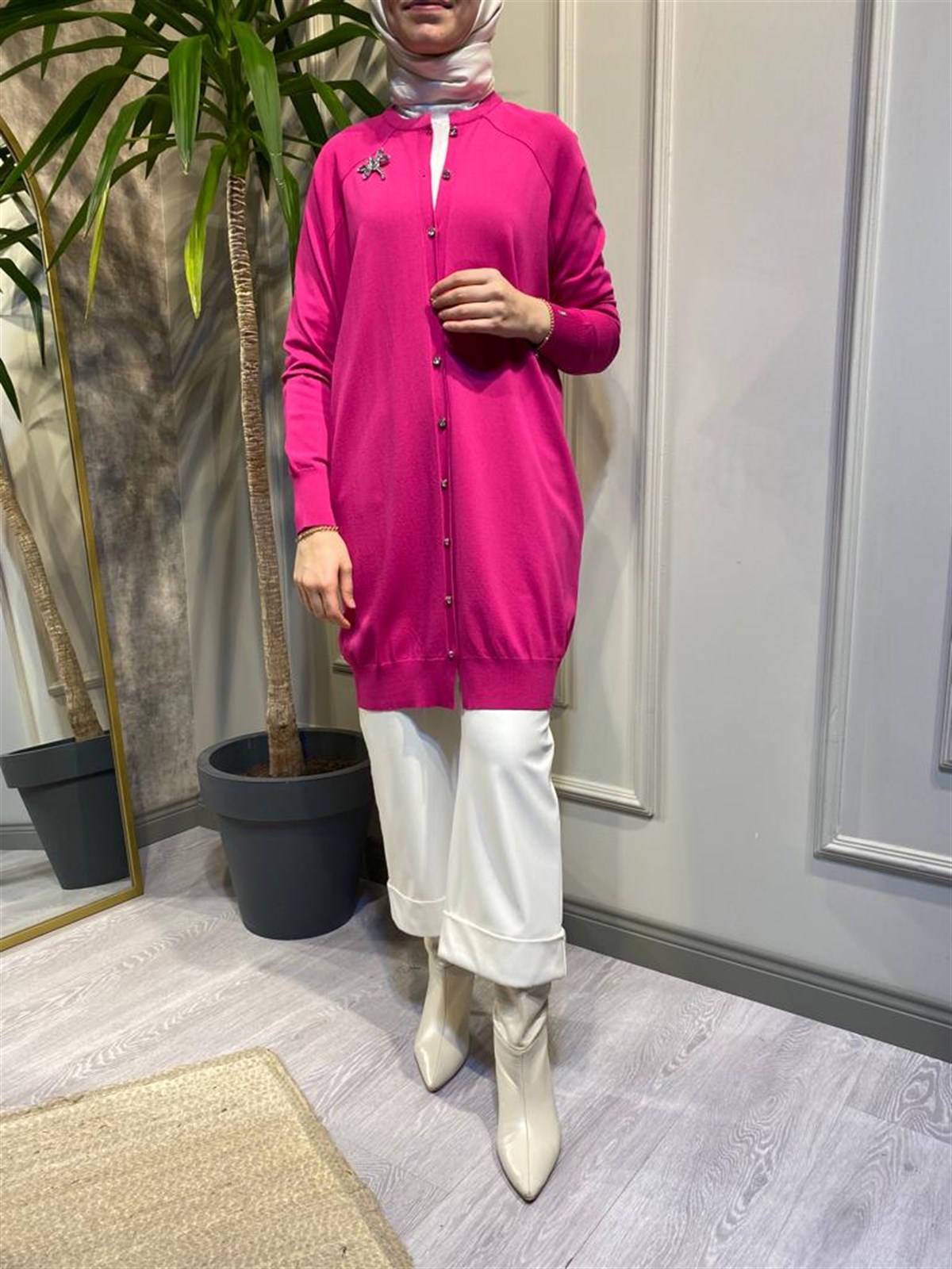 İnvee Yusufçuk Hırka Fuşya 6283