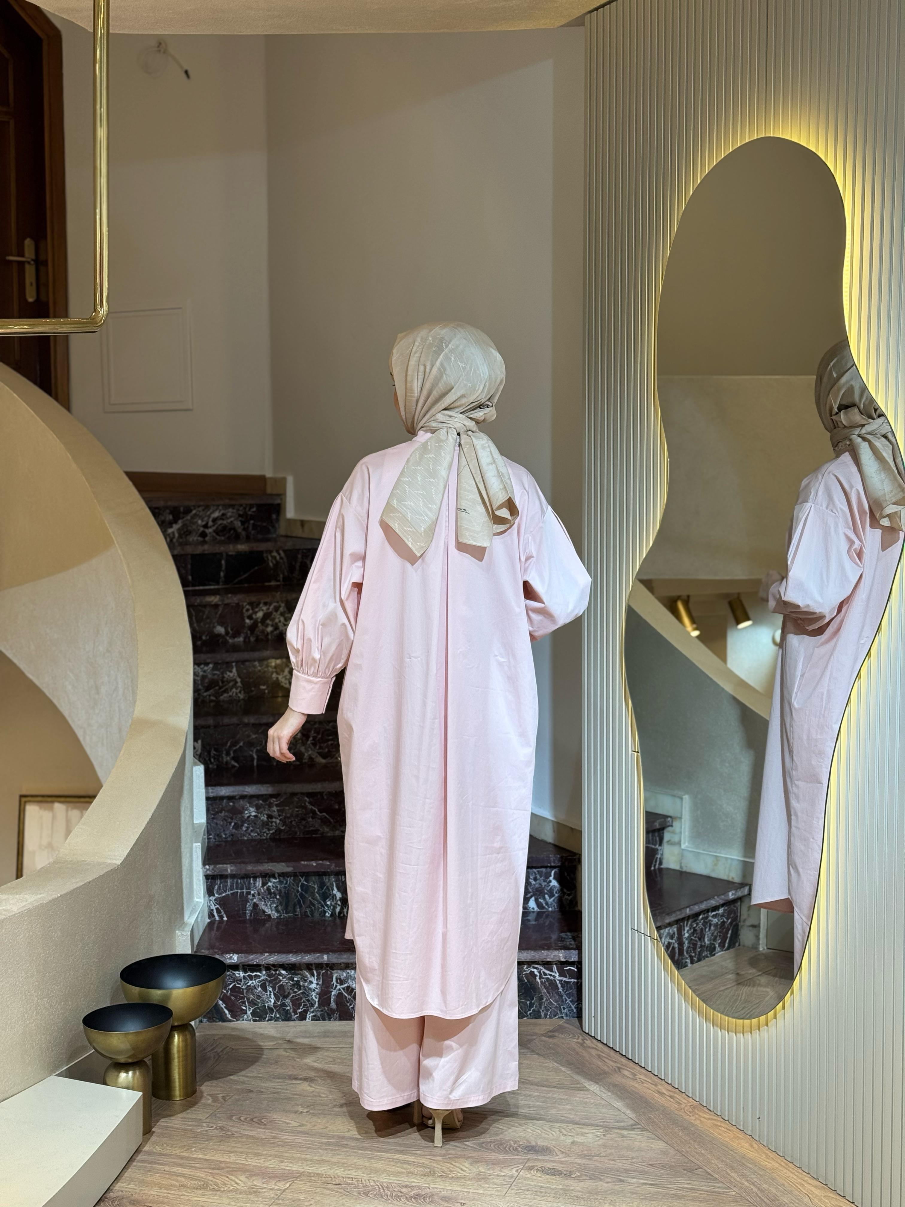 Kahma Beli Lastikli Pantolon Soft Pembe 25y11165