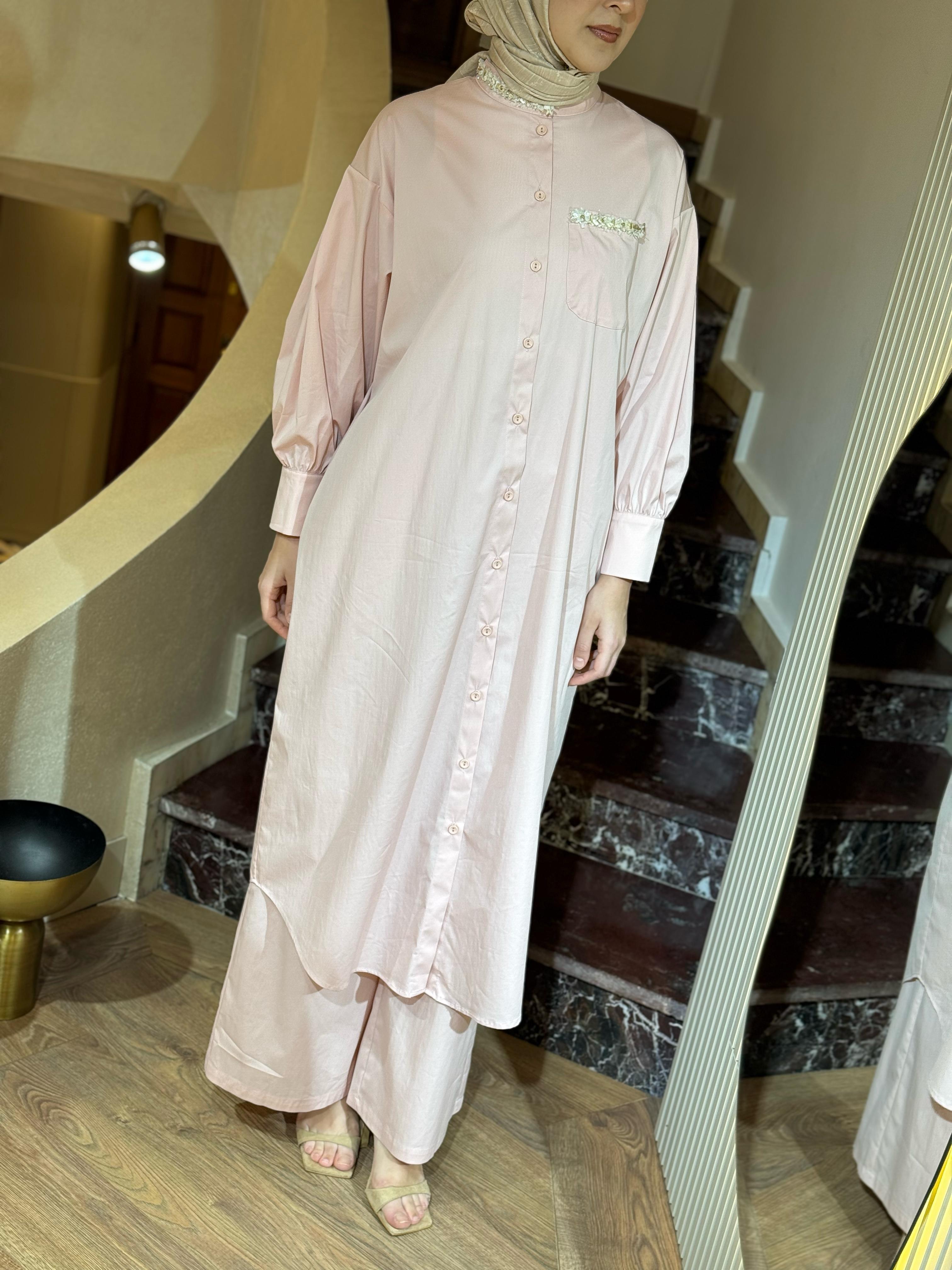 Kahma Beli Lastikli Pantolon Soft Pembe 25y11165